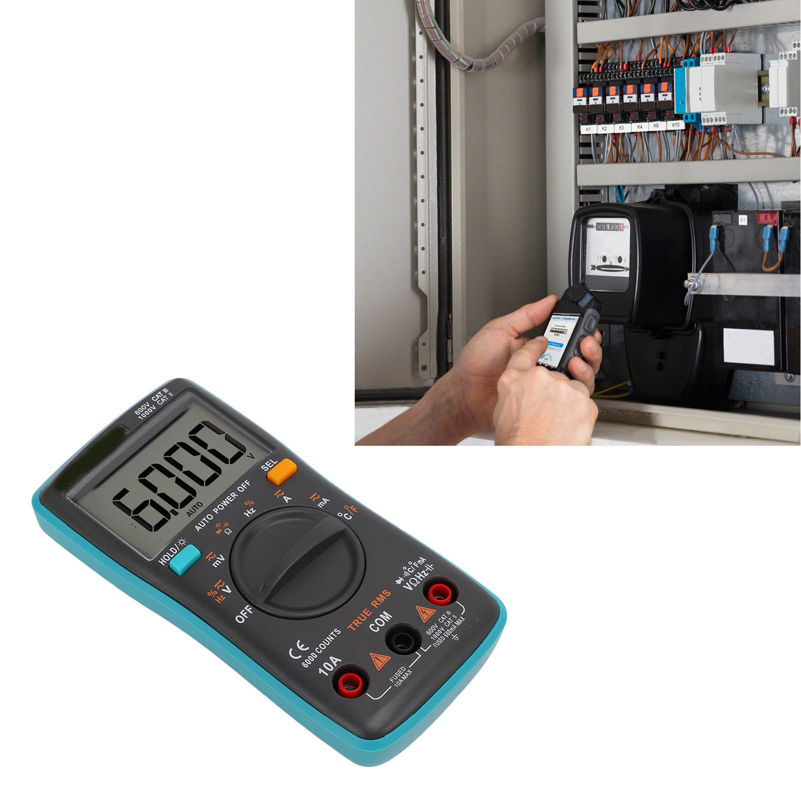 Zt102 Tragbares Automatisches Digitalmultimeter, 6000 Zähler Mit Temperaturmessung. Multimeter-werkzeugset Im Taschenformat.
