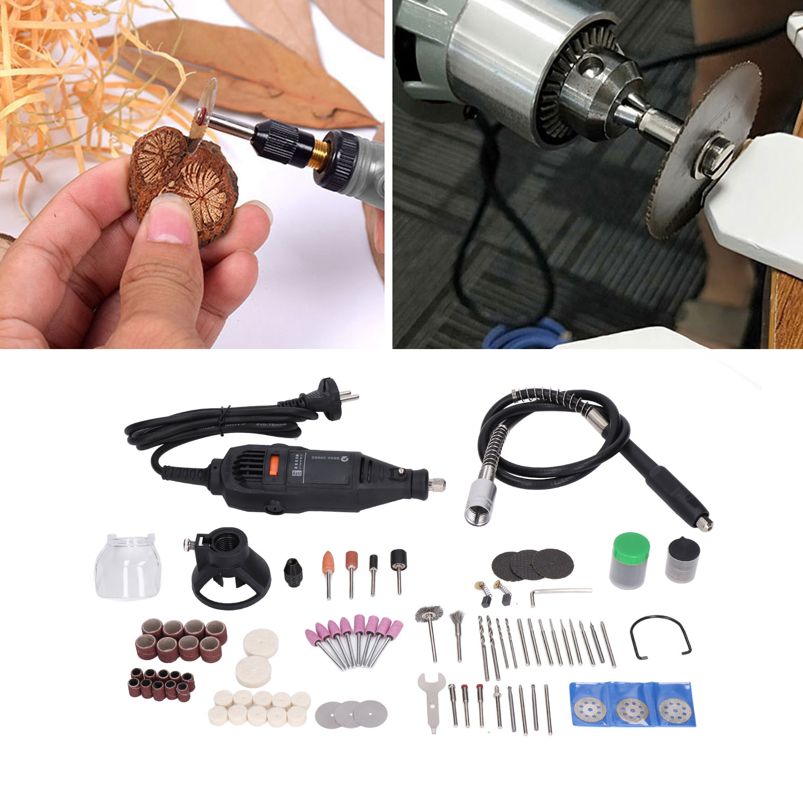 130-w-mini-elektroschleifer-set, Verstellbare Bohrmaschine Für Heimwerkerarbeiten (schnitzen Und Schneiden), Mit Werkzeugkoffer, Europäischer Standard 220 V