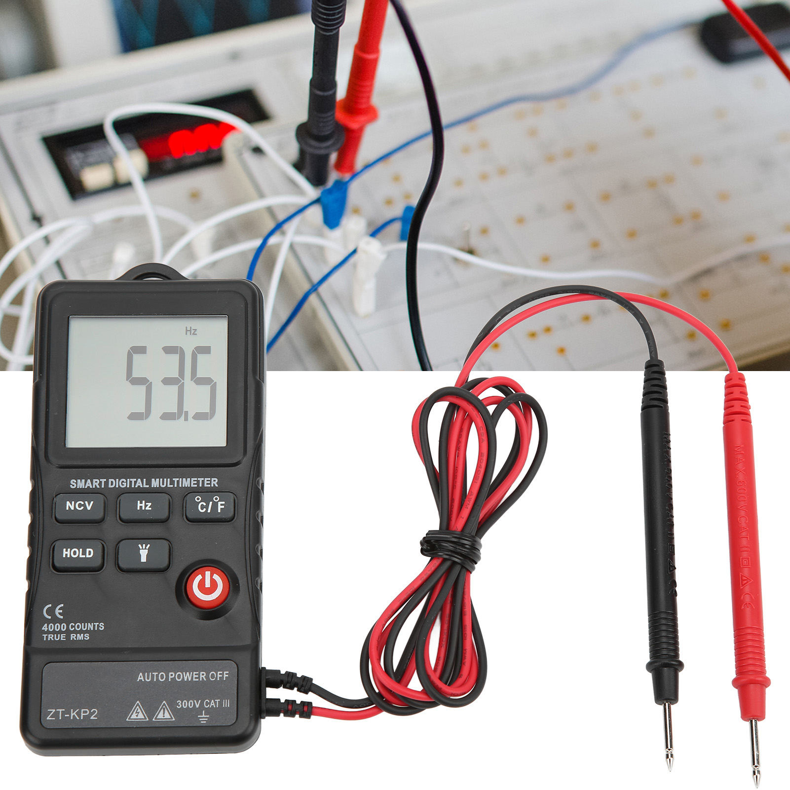 Vollautomatisches Digitalmultimeter, Multimeter Für Heimwerker-elektriker, Vollbereichsmessbereich, Verbrühungsschutz, Kompakte Größe Zt-kp2