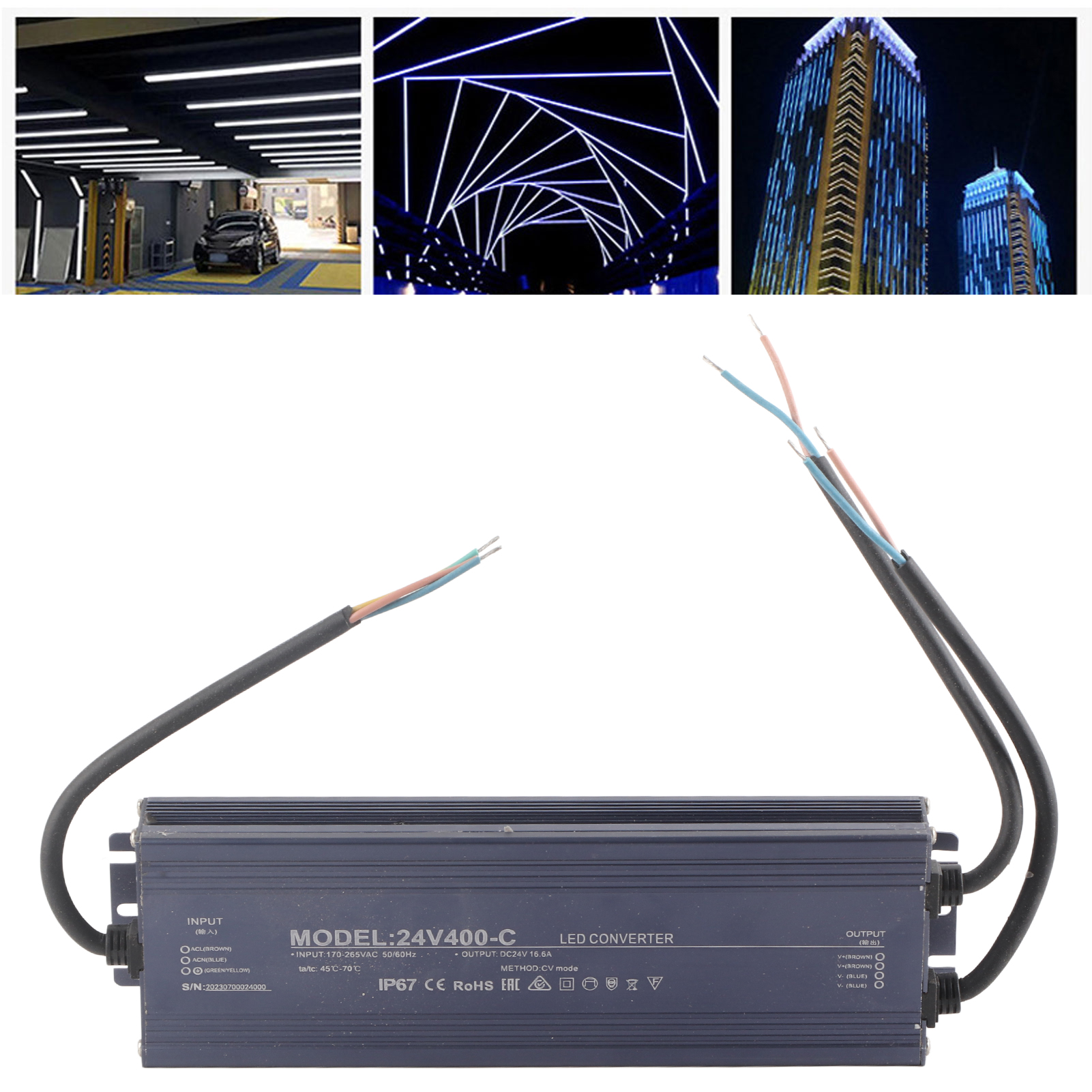 Ip67 Wasserdichtes Led-netzteil, Konstantspannung, 400 W, Ac 170–265 V/24 V