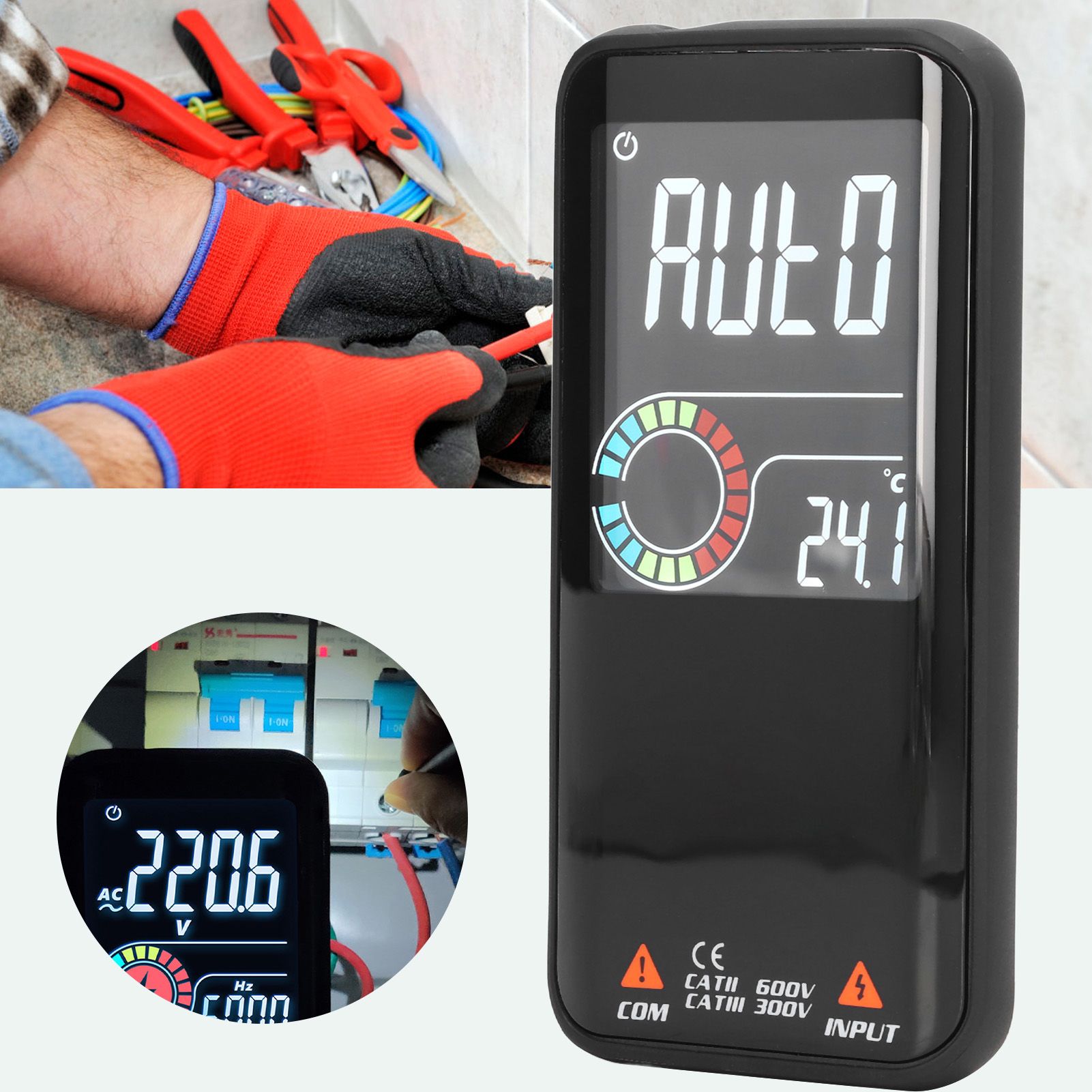 Bside S11 Hochpräzisions-multimeter Mit Großem Smart-display Und Automatischer Bereichswahl, Farbbildschirm, Wiederaufladbar, Schwarze Version, Zeitlich Begrenztes Angebot: 29,99