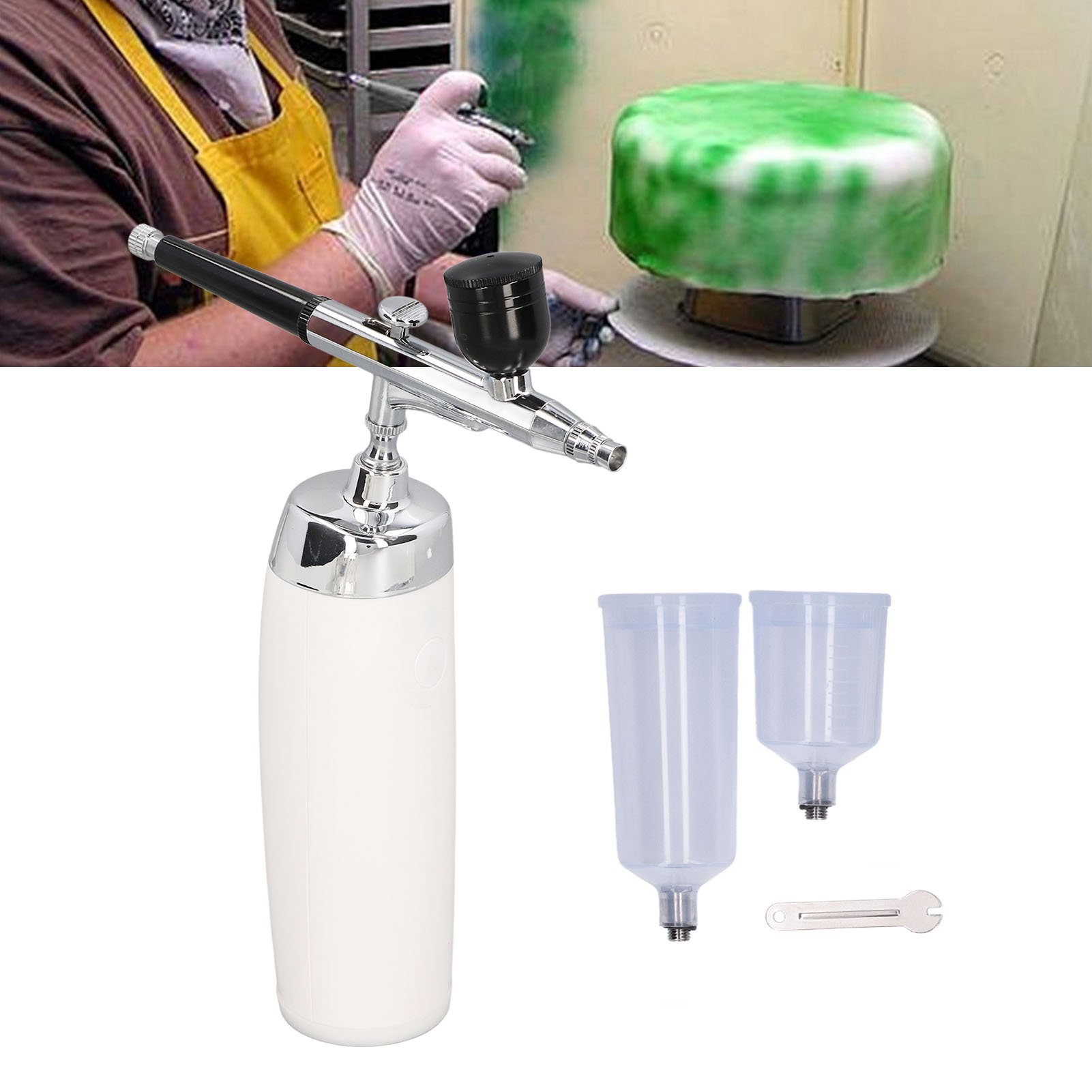 Wiederaufladbare Usb-luftpumpe Für Reparaturen, Lackierungen, Modellbau, Airbrush-sets (weiß)