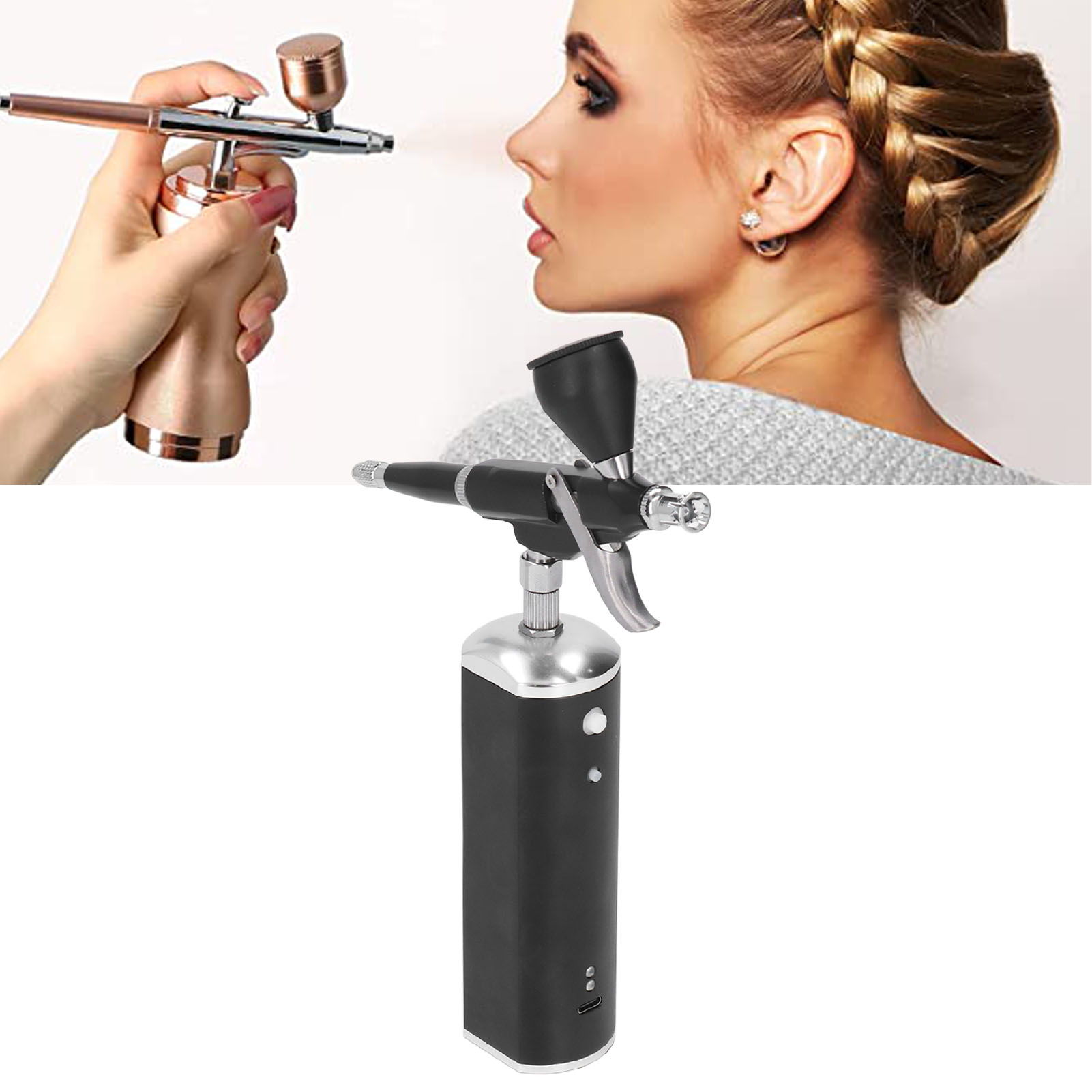 Einstellbare 30 Psi Farbpistole Mit Automatischer Lade- Und Ein-/ausschaltfunktion, Airbrush Für Modelle Mit Luftpumpe, Schwarz.