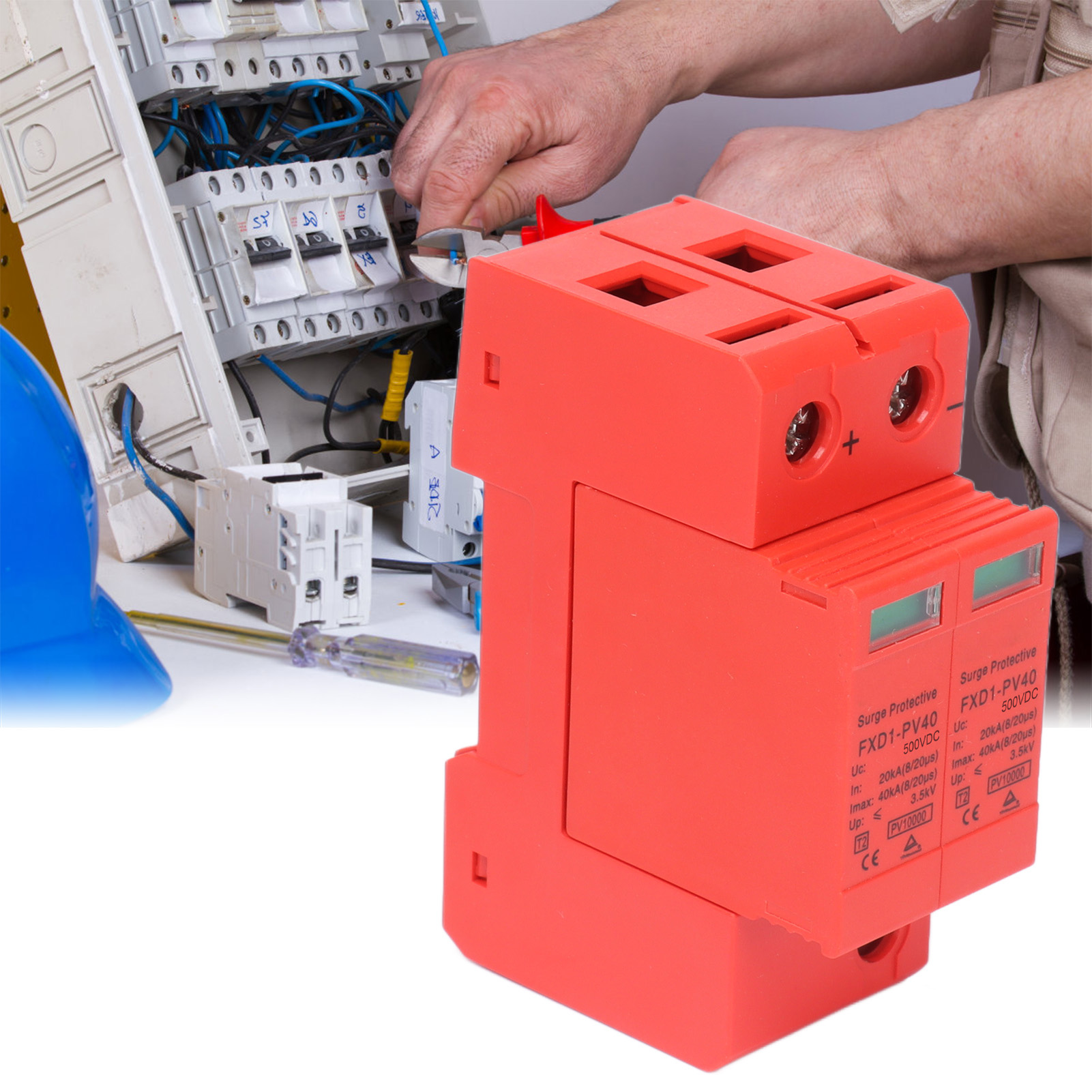 Fxd1-pv40 Photovoltaik-überspannungsschutz 2p/40ka, 1000v/750v/500v Dc Mit 500v Dc Fernsignalisierung