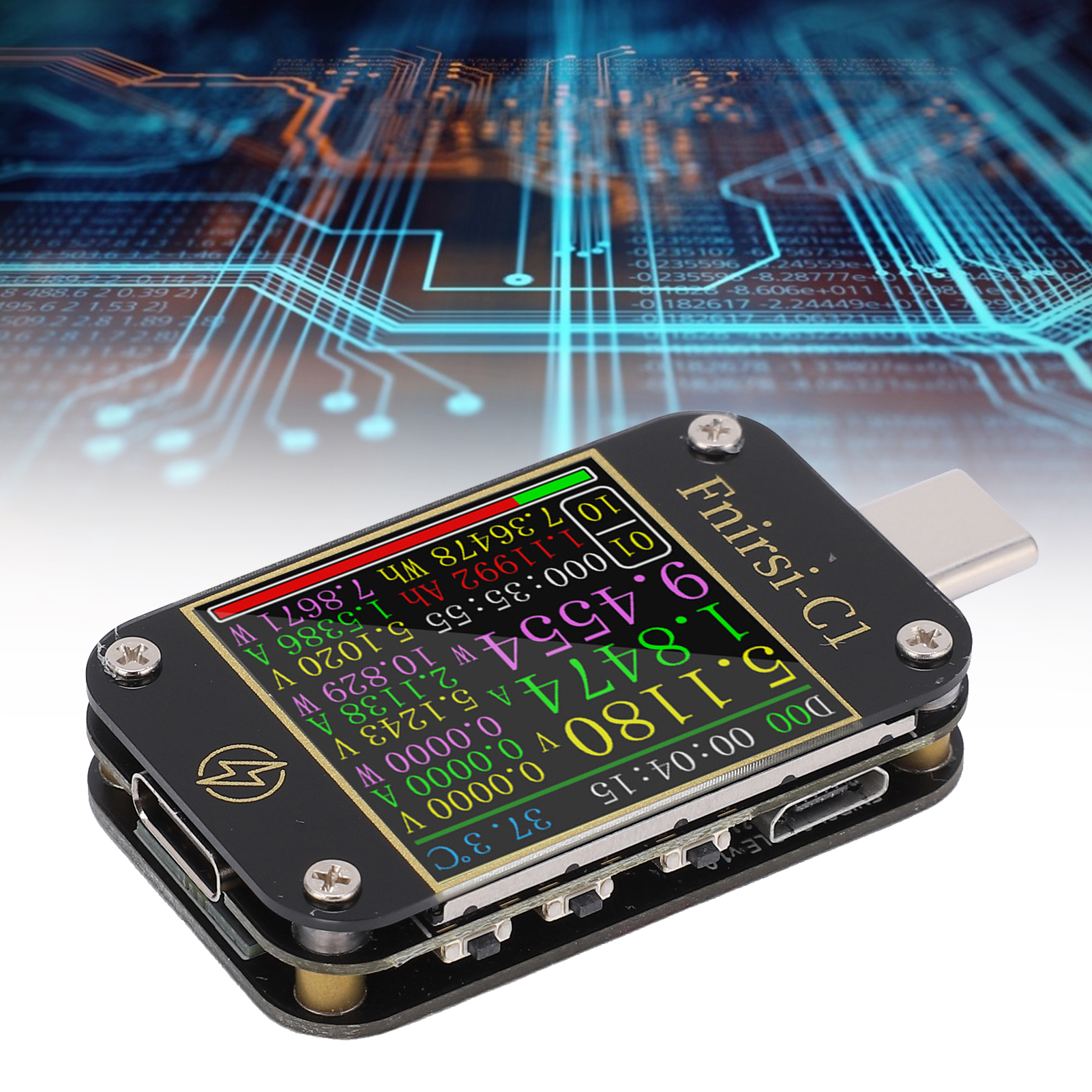 Fnirsi-c1 Usb Typ-c Pd-trigger-tester, Voltmeter Und Amperemeter, Schnelllade-leistungsdetektor, Typ-c-wattmeter, Externer Batterietester Mit Pc-software (ohne Bluetooth)