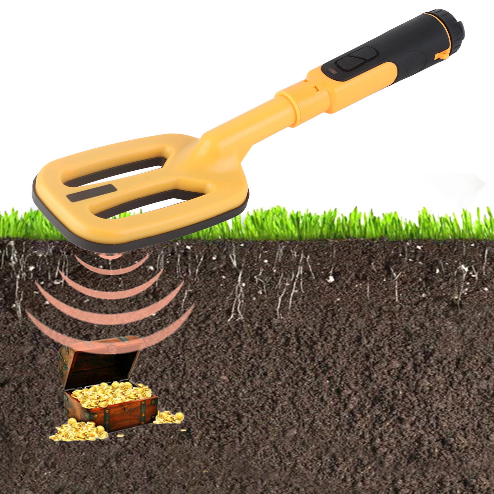 3-in-1 Tragbarer Metalldetektor, Pulsaktiviert, Wasserdicht Und Wiederaufladbar, Schatzsuchgerät
