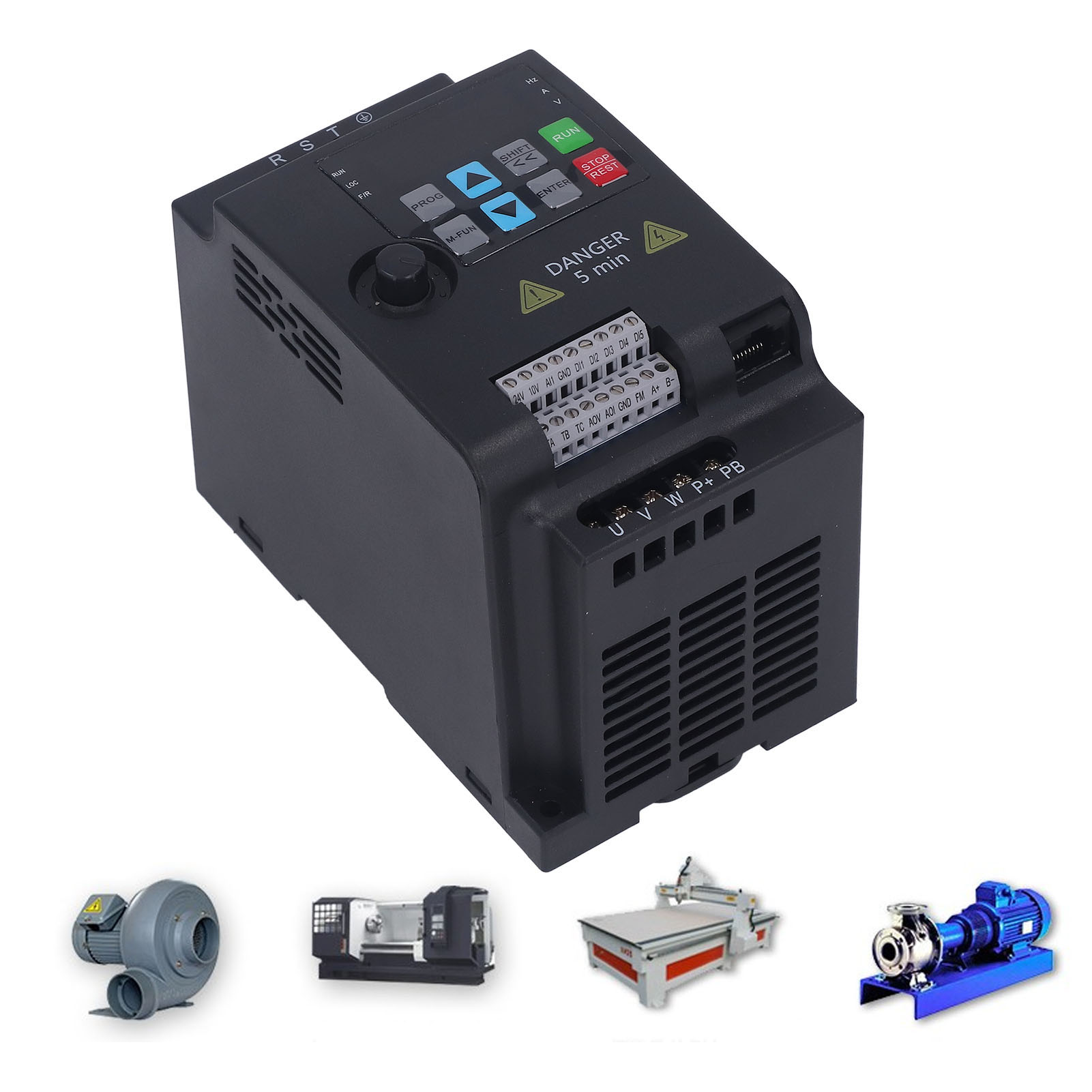 Sako Miniatur-frequenzumrichter Dreiphasig 380 V Ac, Dreiphasiger Ausgang 0-380 V Ac, 1,5 Kw, Für Leichte Lasten Universeller Drehzahlregler Für Motoren.