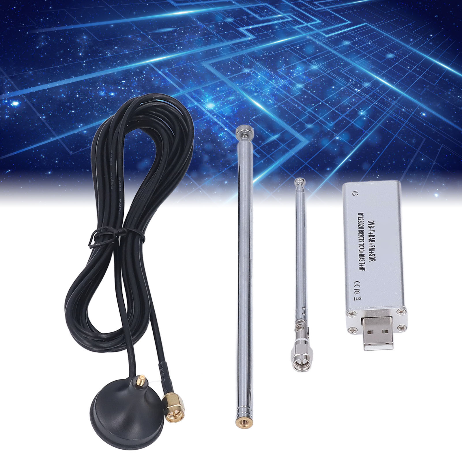 Vollband-softwareempfänger 100 Khz–1,7 Ghz Rtl2832u R820t2 Tcxo+bias T+hf Sma