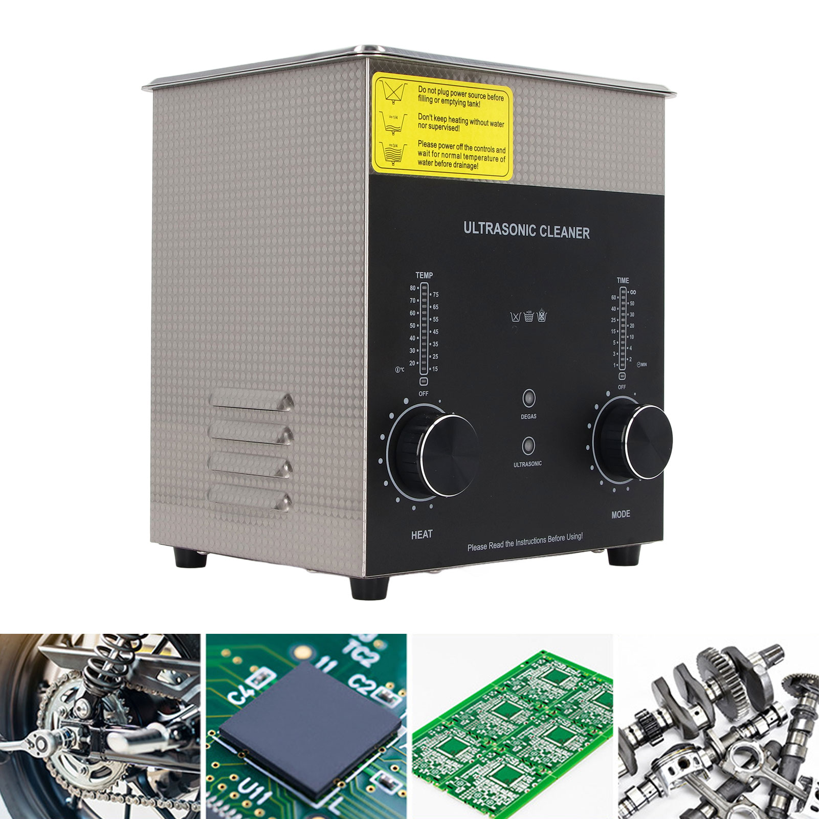 2-liter-ultraschallreiniger Mit Einstellbaren Ultraschall- Und Entgasungsmodi (europäischer Standard Ac220v)