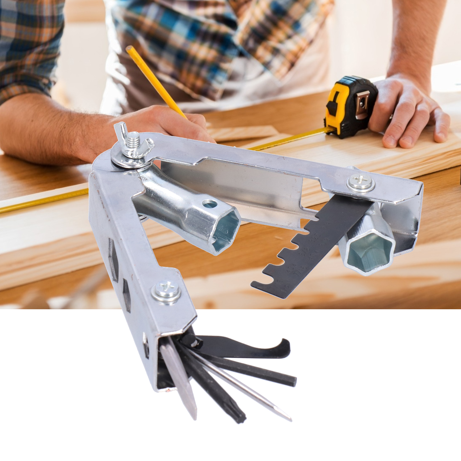 705-580 Kettensägen-multitool, Kombi-kettensägen-werkzeugset, Taschenformat-klapp-multitool