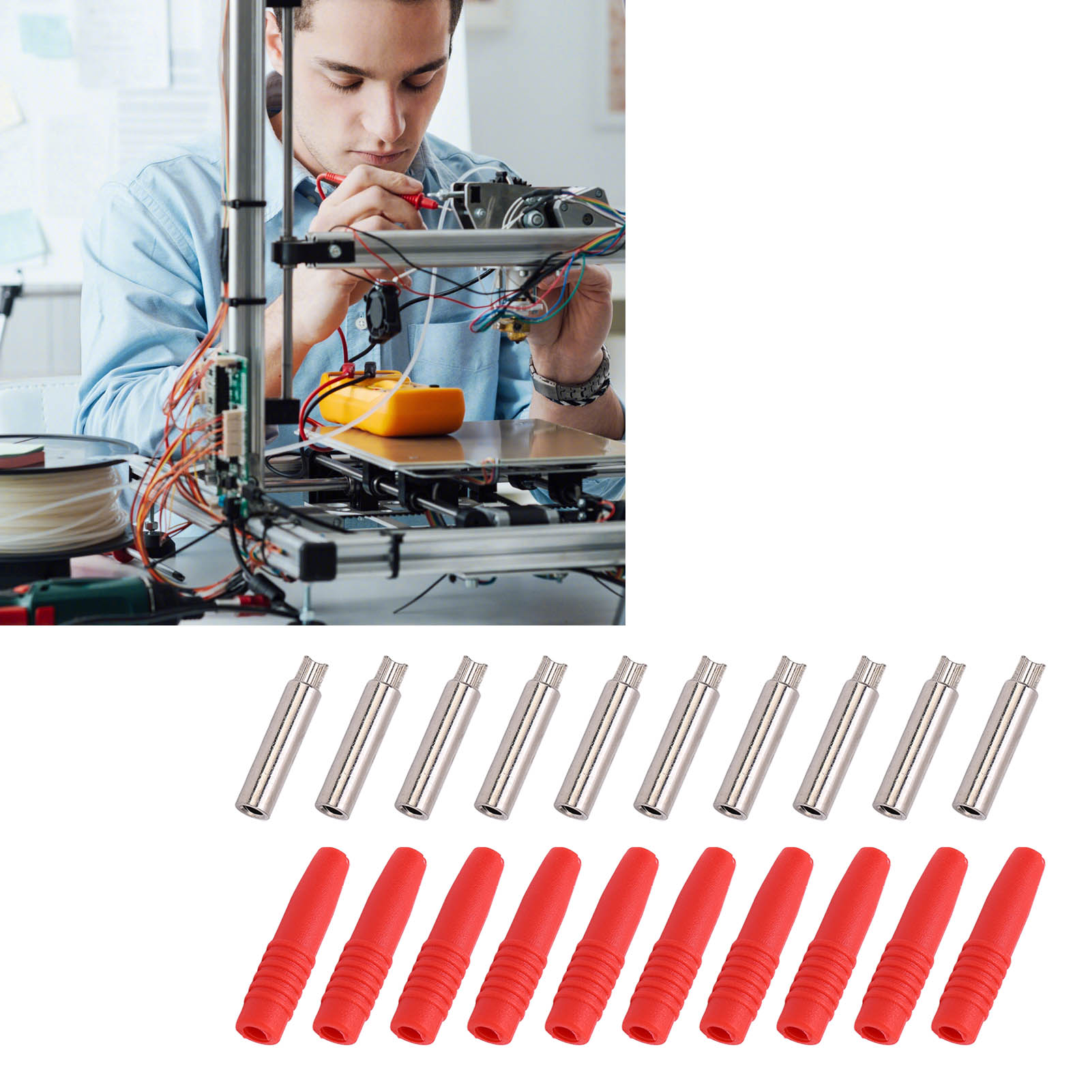 M1020m 2-mm-buchse In Bananenblütenform, Stift Aus Reinem Kupfer, Buchse, Metallspritzguss, Rot