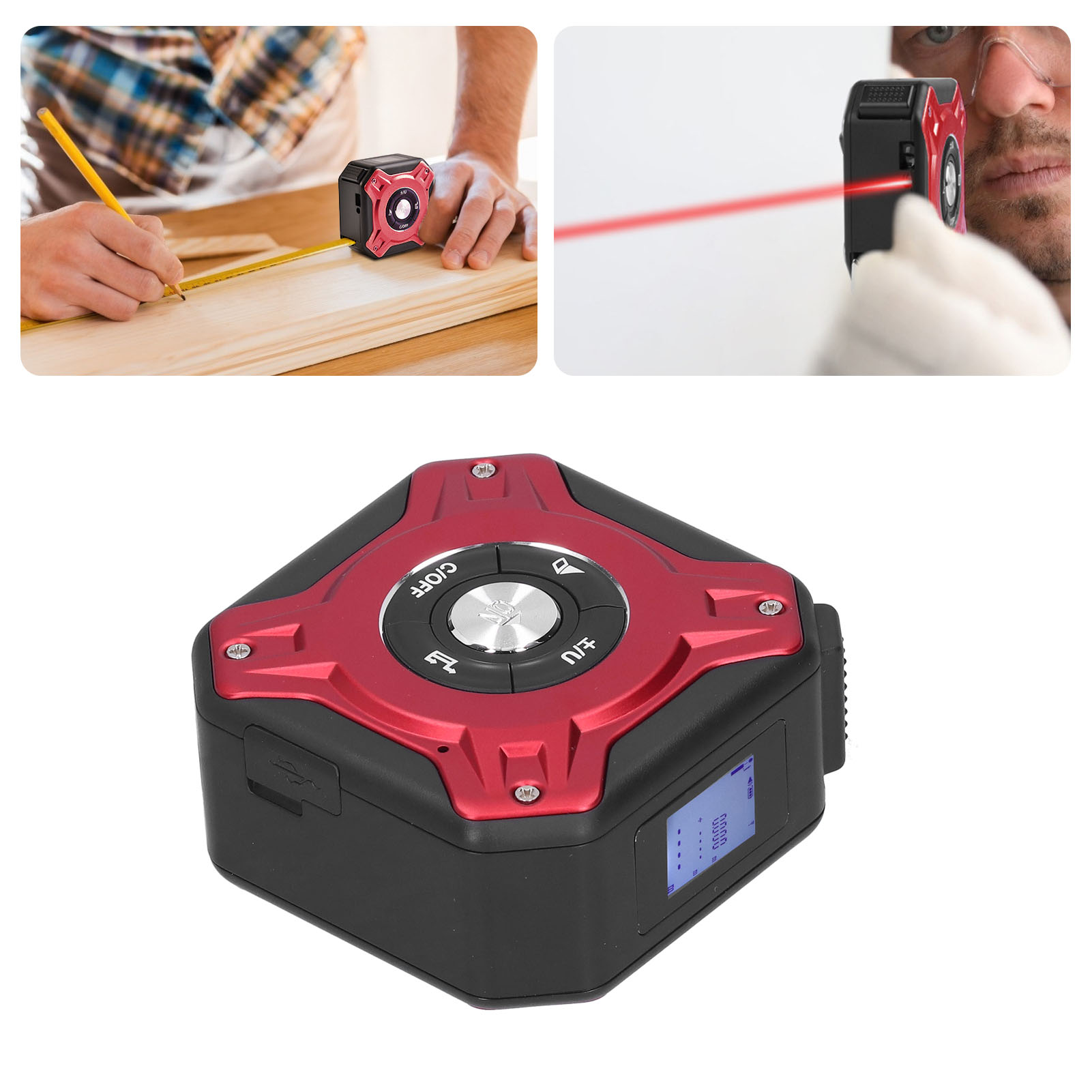 Laser-maßband, 5 M/40 M Messbereich, Volumenmessung, Gehäuse Aus Aluminiumlegierung, Metrische/imperiale Einheiten.