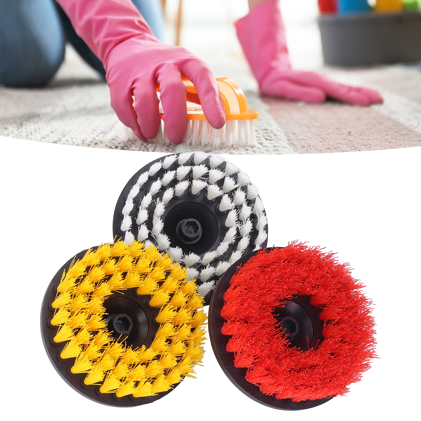 Set Mit 3 Runden 12,7 Cm Teppichbürsten