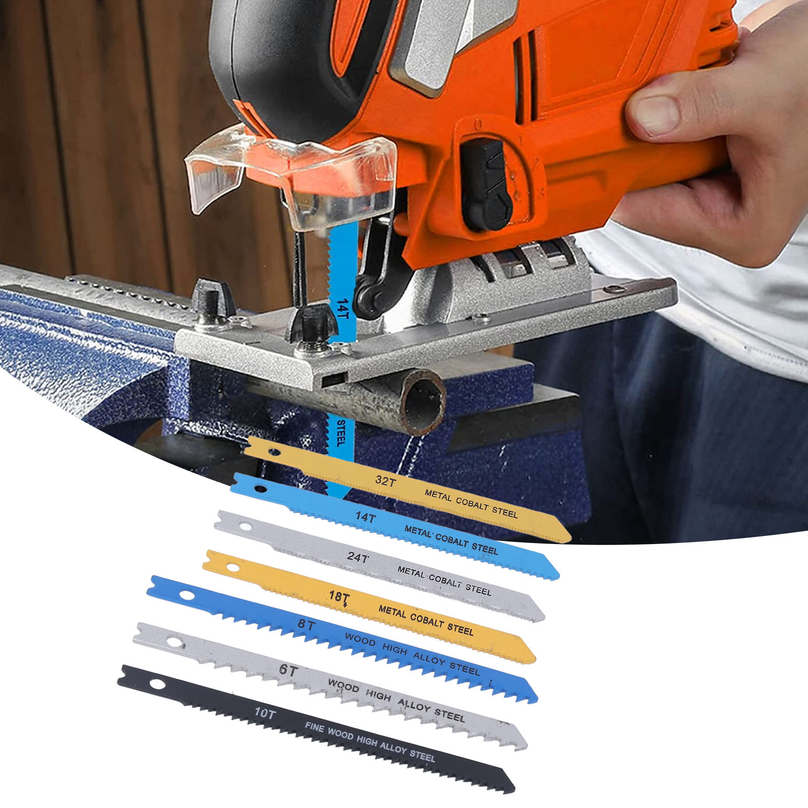Set Mit 70 U-schaft-stichsägeblättern (6–32 Zähne Pro Zoll) Zum Schneiden Von Holz, Kunststoff Und Metall. Passend Für Die Meisten U-schaft-stichsägen. Kompatibel Mit Bosch, Devrtel, Black & Decker Un