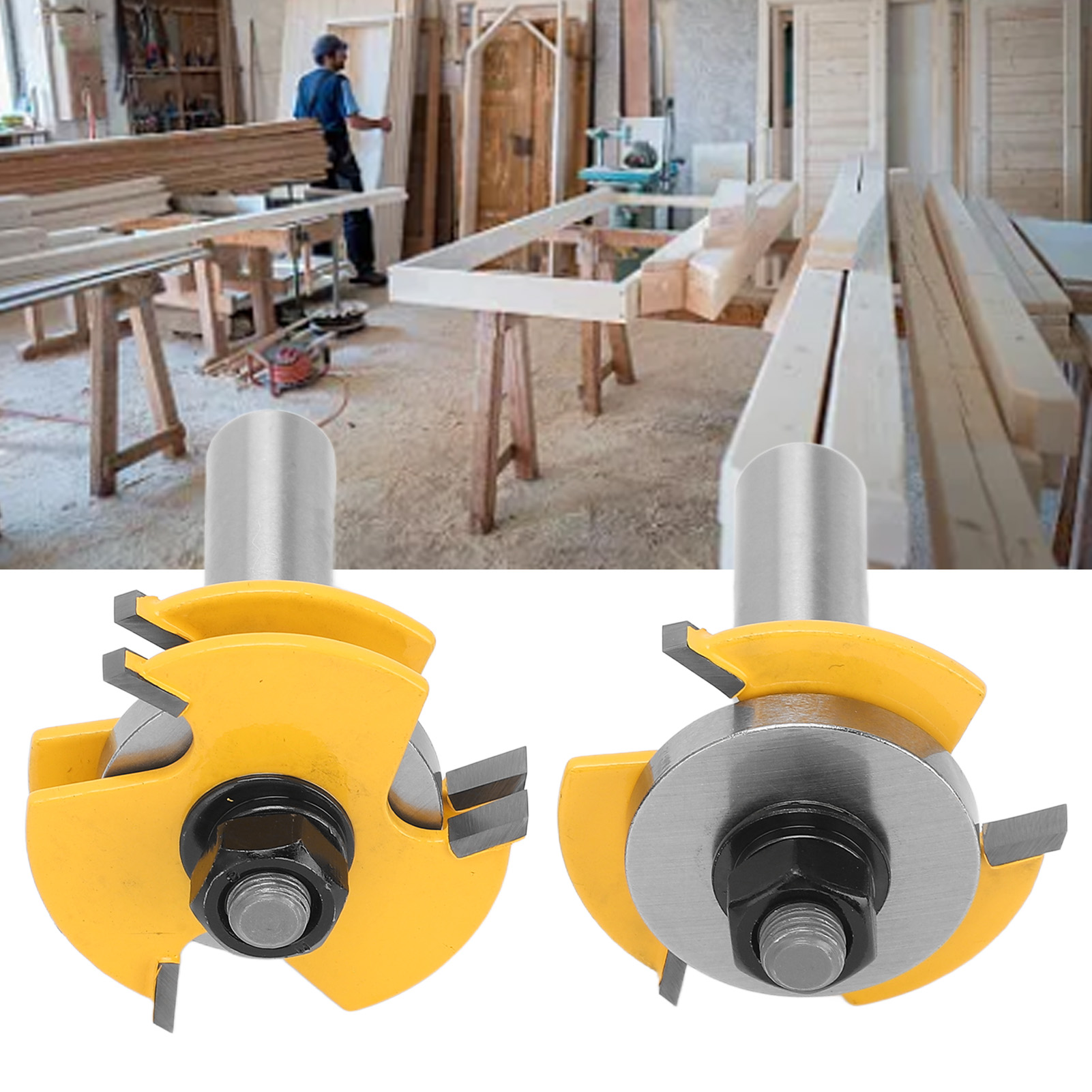 3-schneidiger T-zapfenfräser, 1/2-zoll-schaft, Für Die Holzbearbeitung