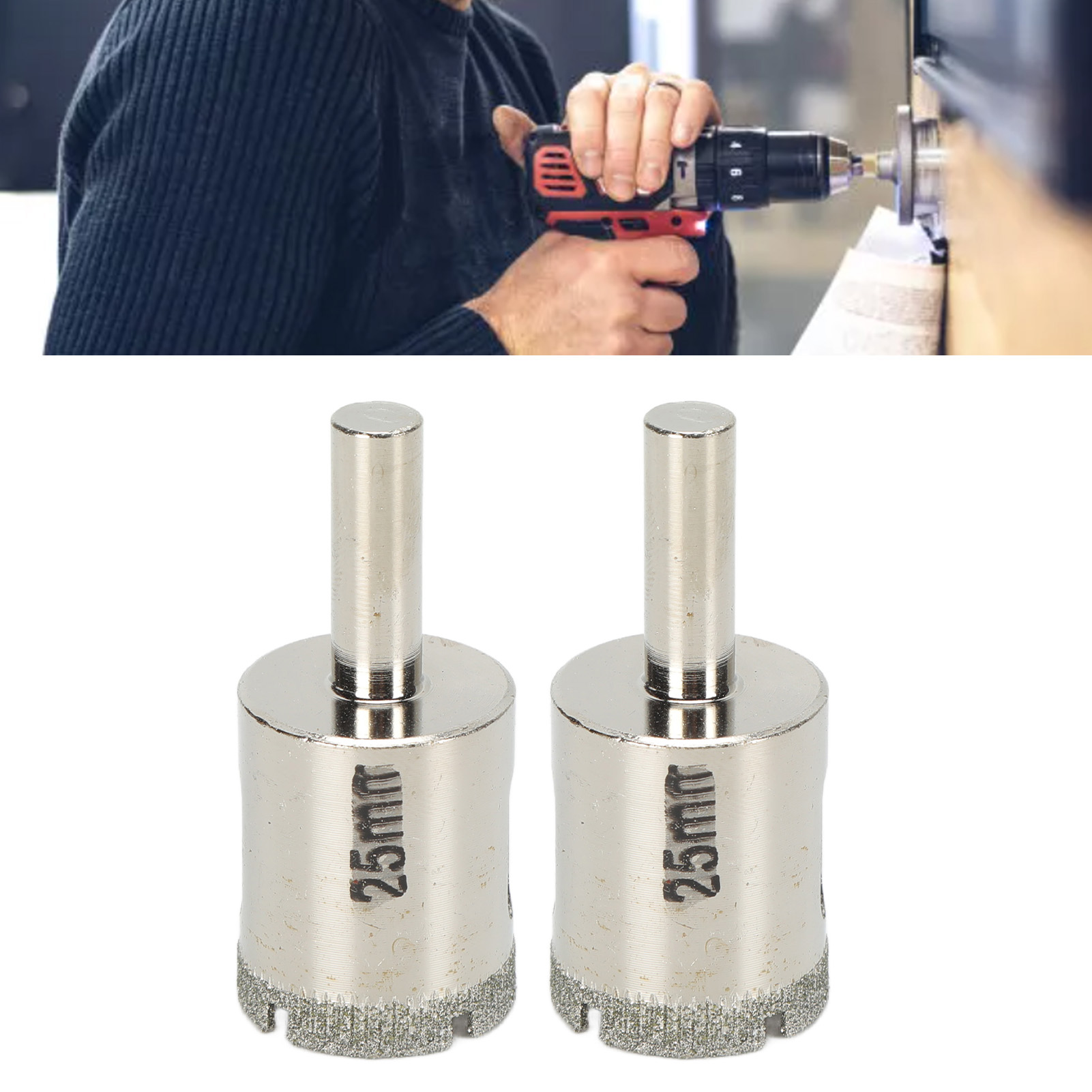 Set Mit 2 X 25 Mm Lochsägenbohrern Zum Bohren Verschiedener Materialien, Einschließlich Harter Und Spröder Materialien.