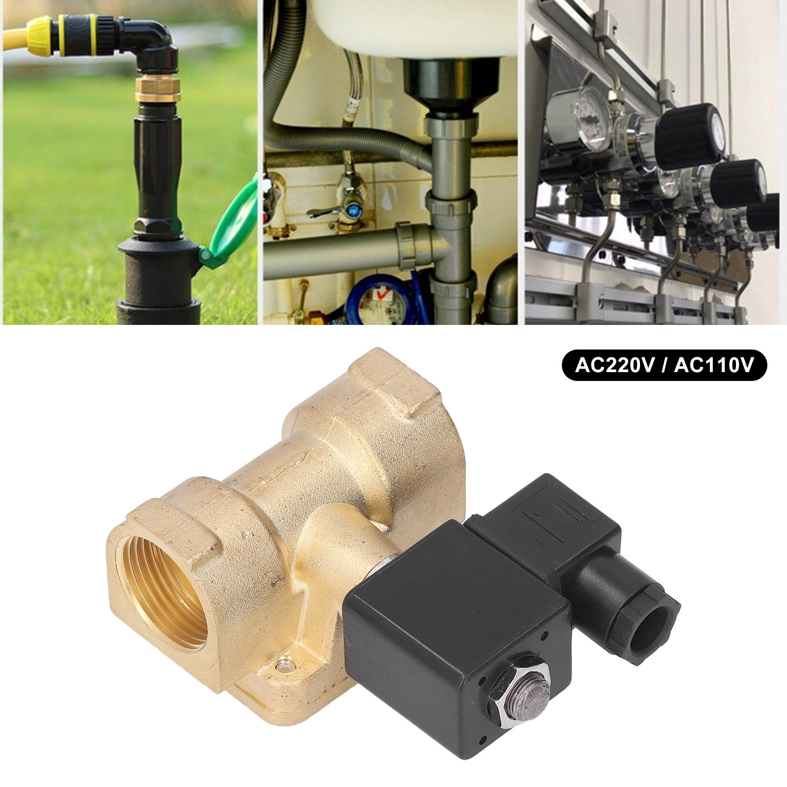 Hochdruck-magnetventil Aus Messing Mit Membran, 2 Positionen, 2 Wege, Normalerweise Geschlossen, Vorgesteuert, 110 V Ac (g1).