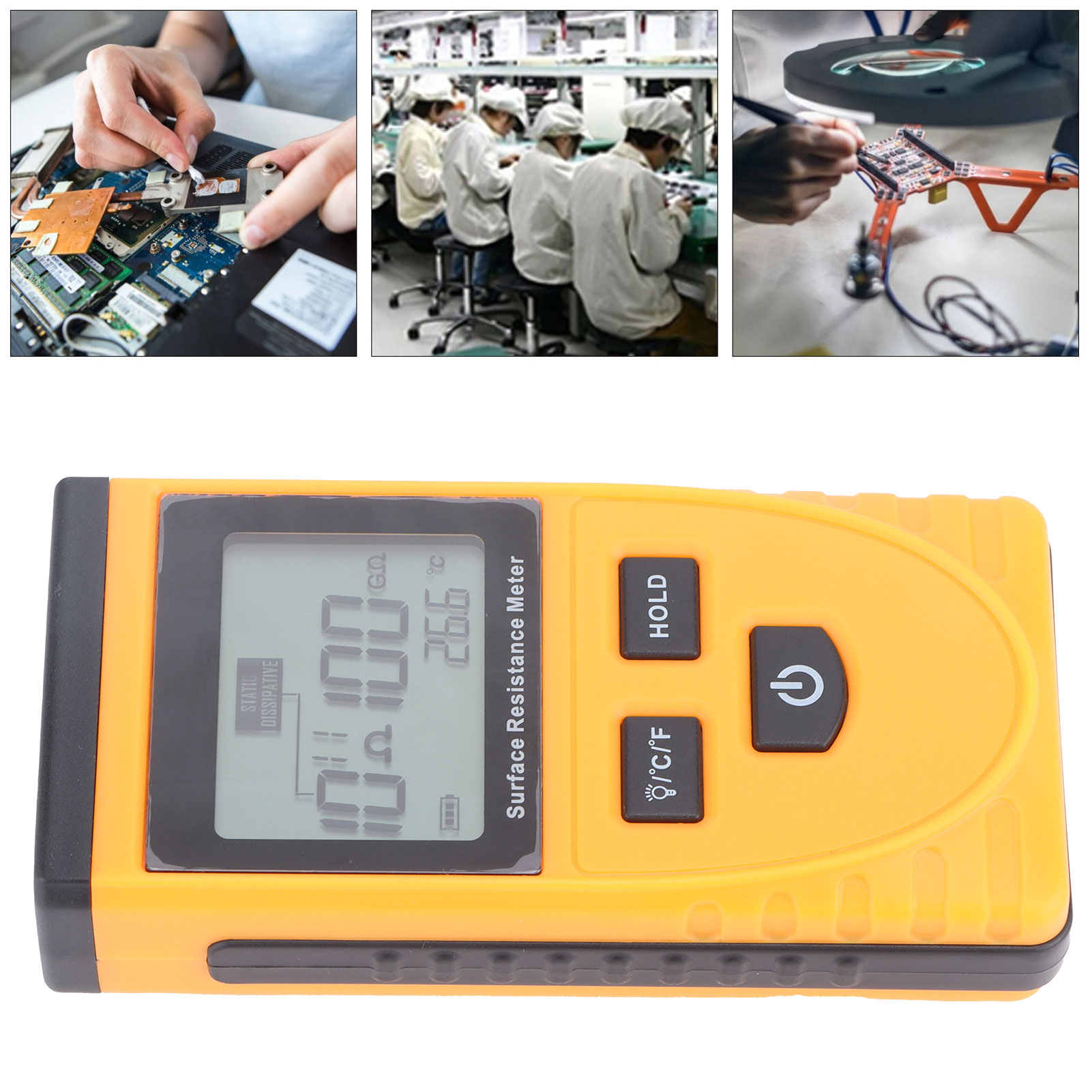 Gm3110 Hochpräzises Oberflächenwiderstandsmessgerät, Antistatik-tester, Digitales Antistatik-ohmmeter (version Ohne Logo)