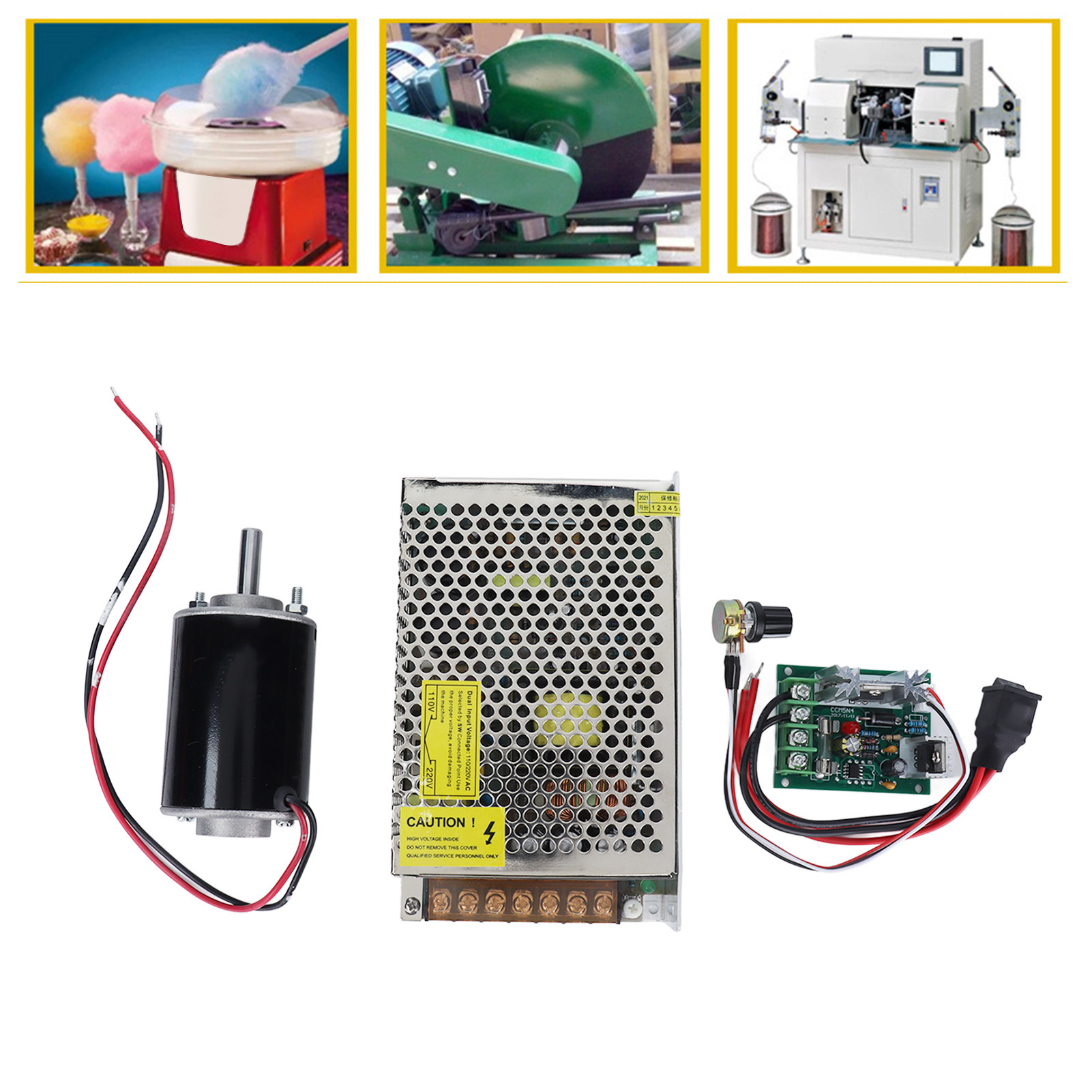 Xd-3420 30w Hochgeschwindigkeits-permanentmagnet-gleichstrommotor Mit Kurzer Welle + Netzteil + 24v-drehzahlregler, 7000 U/min