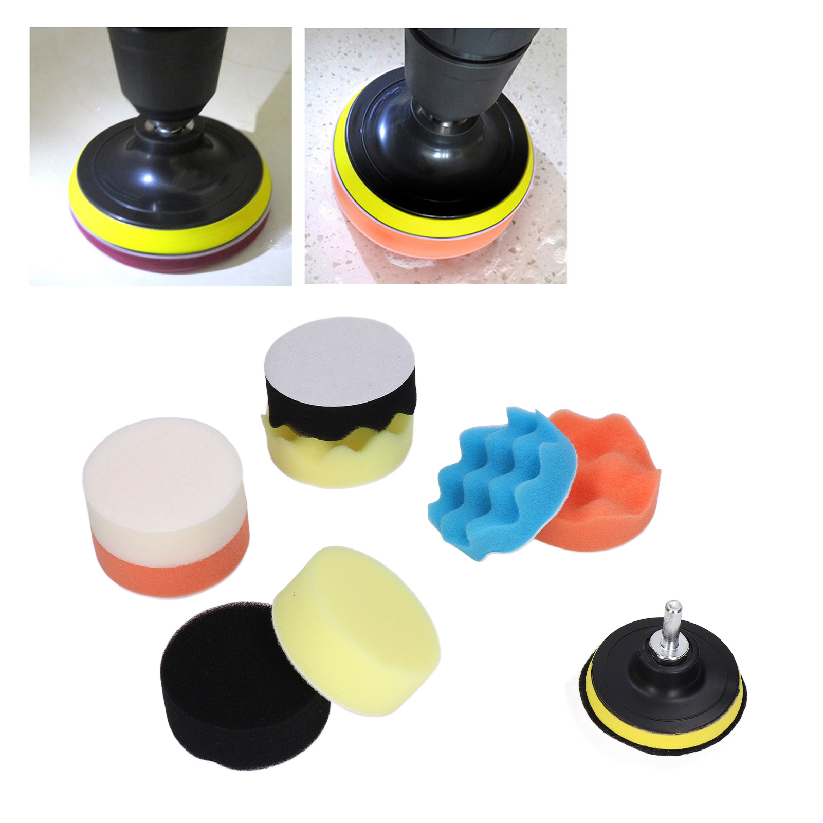 Set Mit 11 Polierpads, Inklusive Bohrschwamm-set Und Wachs- Und Versiegelungsschaum-set, Geeignet Zum Polieren, Wachsen, Schleifen Und Versiegeln Von Autos.