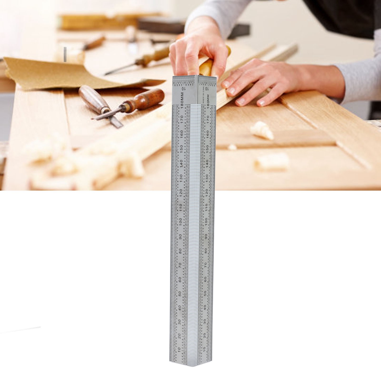180-mm-winkelmesser Für Holzbearbeitung, Rechtwinkliger Winkelmesser, 90°-winkelmesser Für Holzbearbeitung, Anreißlineal, Zapfen- Und Zapfenlochlineal, Hochpräziser Edelstahl-winkelmesser