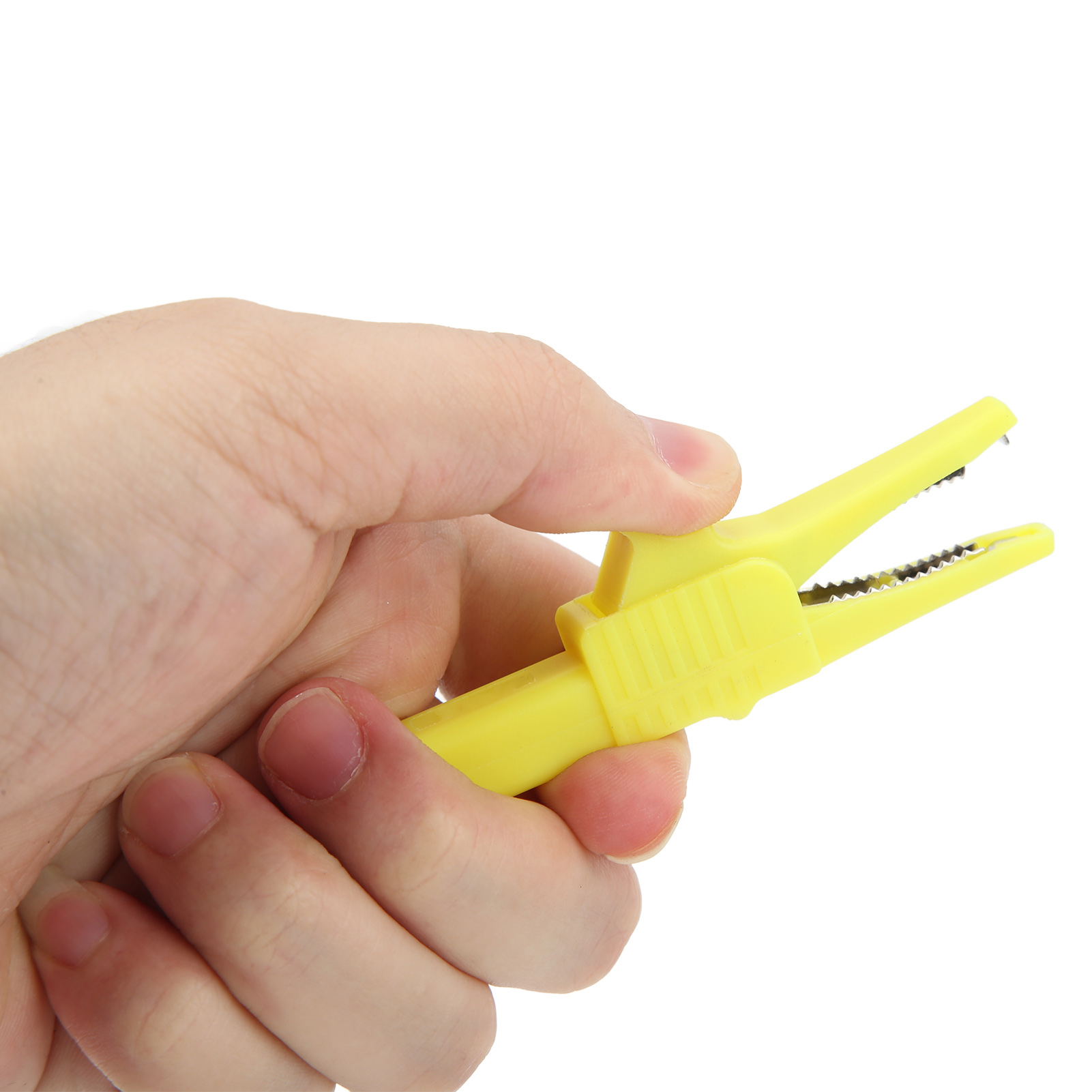 J.60039 Sicherheitsprüfklemme Mit 4 Mm Bananenstecker Am Ende, Große Pistolengriffklemme, Verkauft In 5er-packs, Gelb.