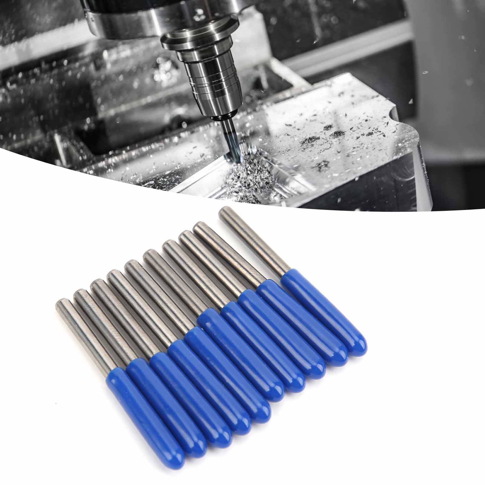 3,175 Zoll Doppelschneider-schaftfräser Aus Hartmetall, 10 Stück, 300,3 Mm.