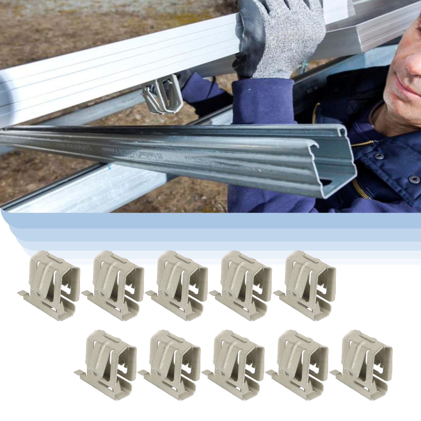 10 Montagezubehörteile Für Solar-photovoltaikmodule – Schnelle Montage Dank Druckloser Metallclips