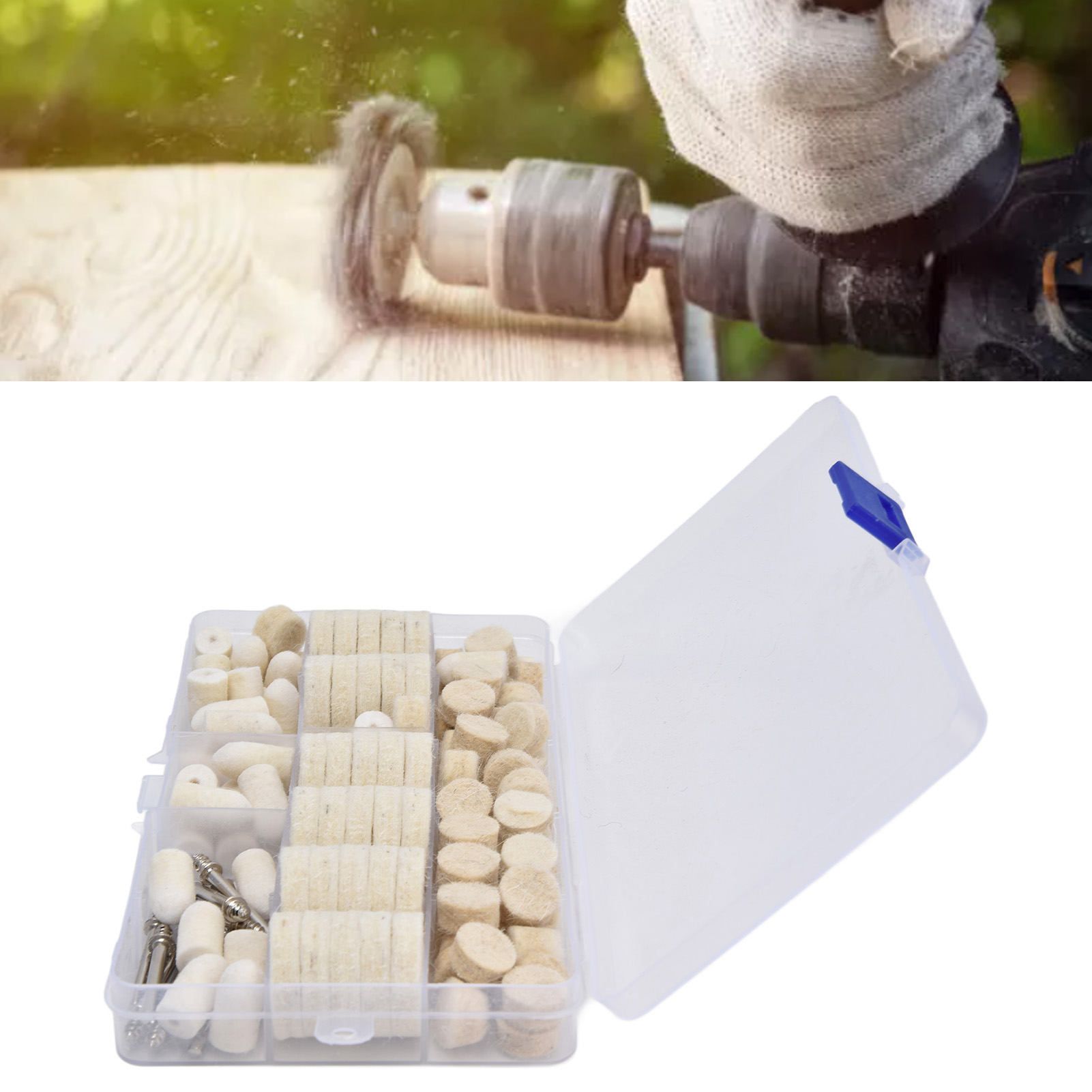 Set Aus 122 Polierscheiben Aus Wollfilz Zum Polieren Von Metall, Holz, Jade Und Keramik.