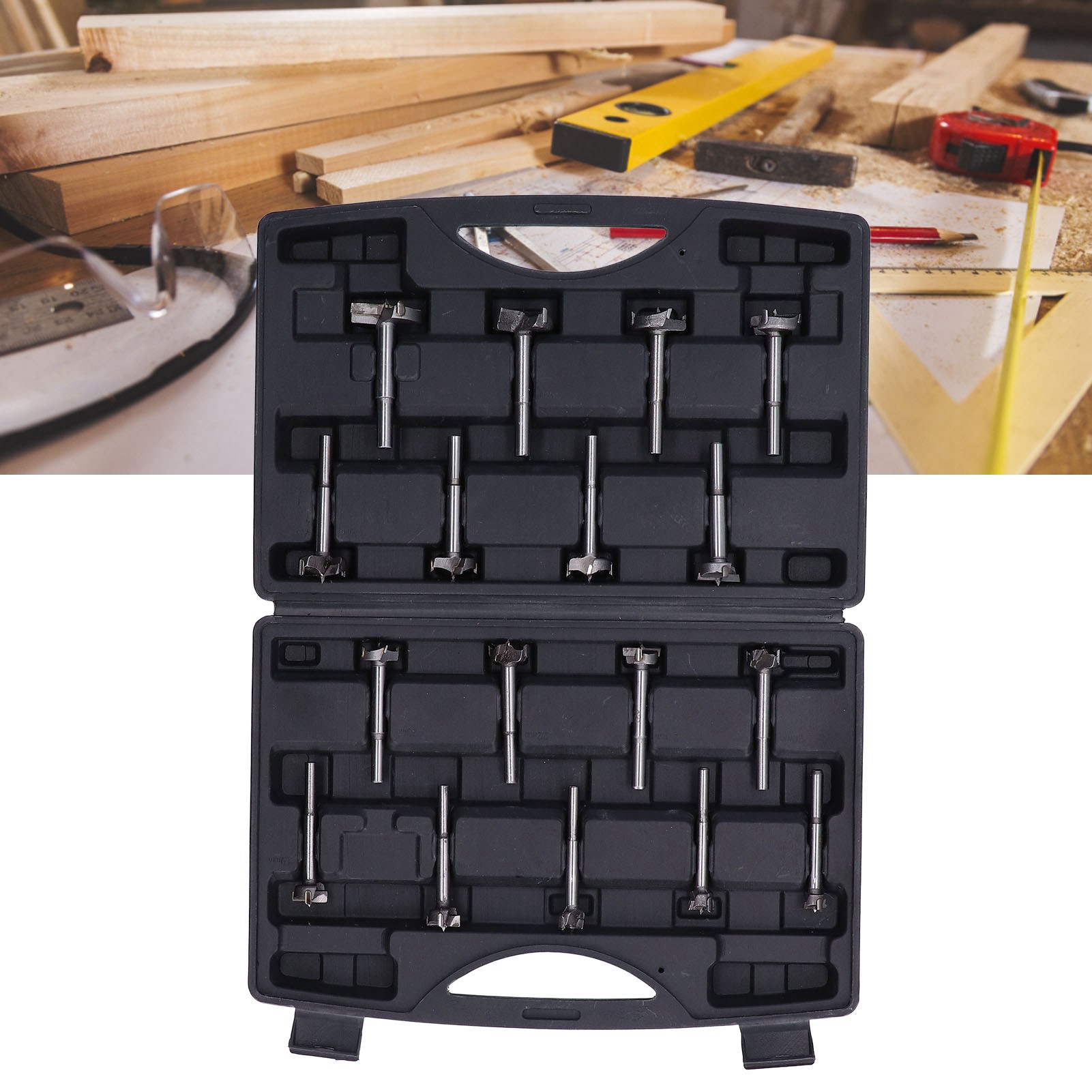 Set Mit 17 Forstnerbohrern, 15 Bis 40 Mm, Für Verschiedene Holzarten, Bohrer Für Positionierstifte, Bohrer Für Scharniere