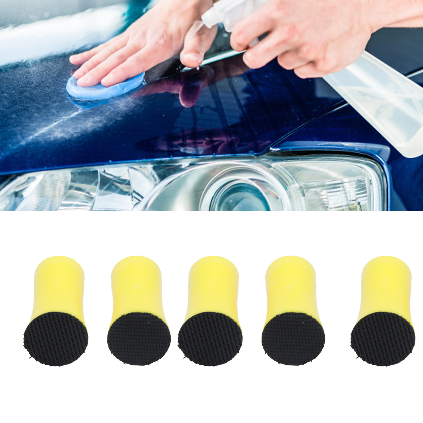 Verkauf Von 5er-packs Mit Manuellen Zylindrischen Polierscheiben Von 25 Mm (1 Zoll) Durchmesser Mit Selbstklebender Beflockung Zur Autoreinigung Und -pflege.
