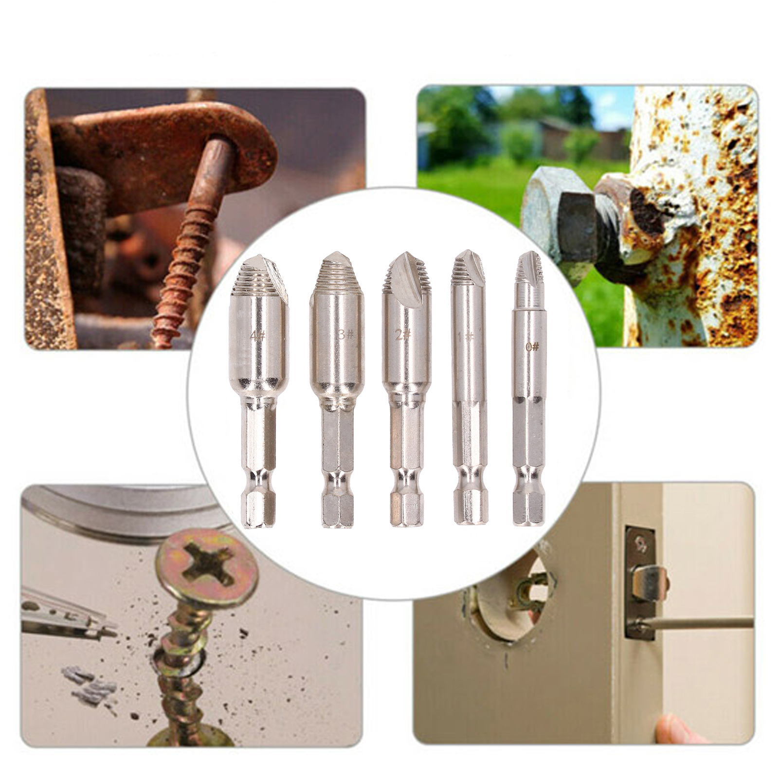 5-teiliges Schraubenausdreher-set, Doppelseitiger Schraubenausdreher, Ausdreher Für Beschädigte Und Abgebrochene Schrauben.