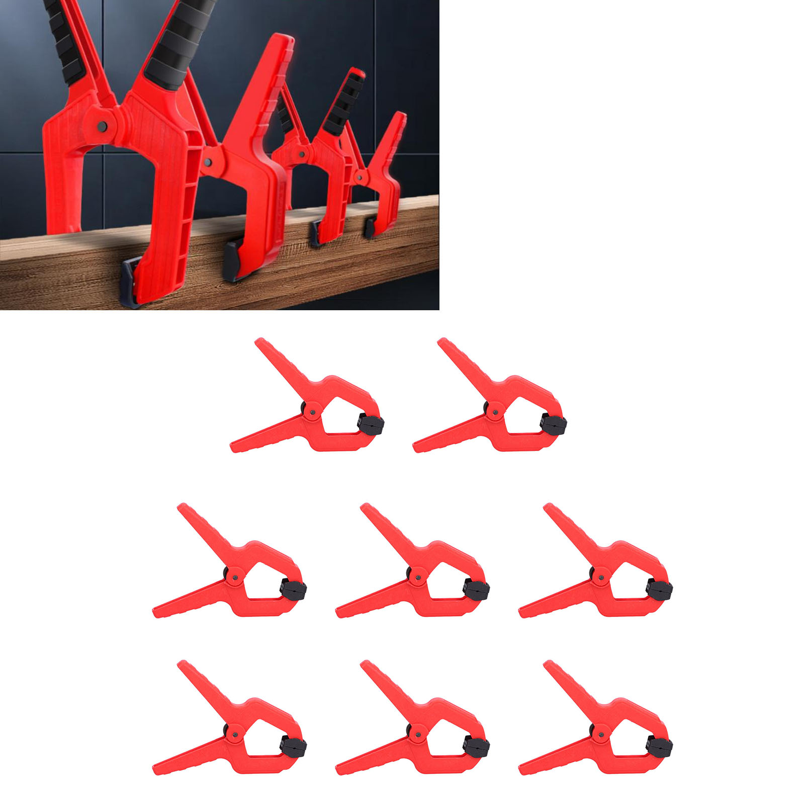 Set Mit 8 Federklemmen, Ideal Für Holzbearbeitung, Fotostudios Und Heimwerkerprojekte.