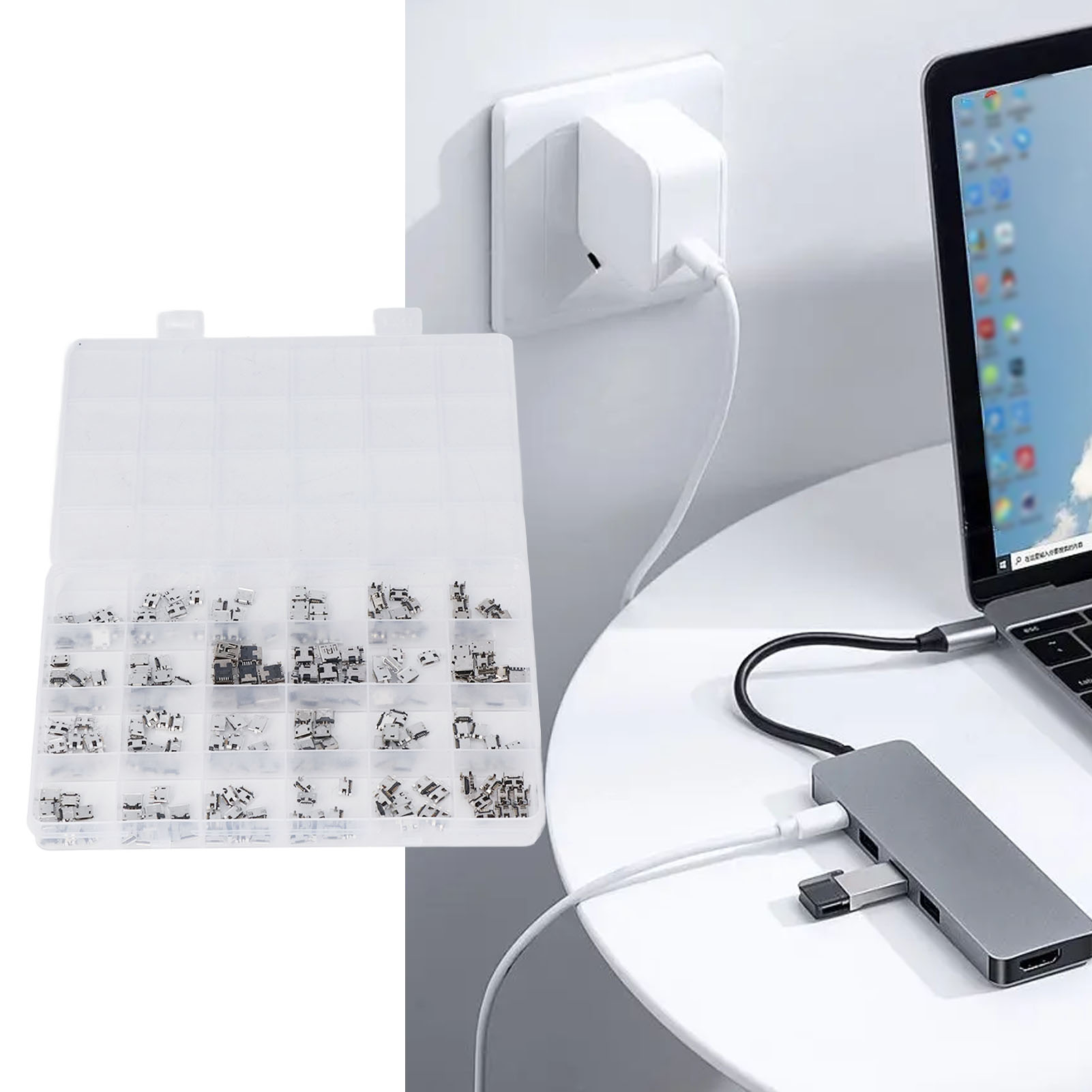 240 Stück (24 Modelle) Micro-usb-anschlüsse (stecker/buchsen) (in Einer Box)