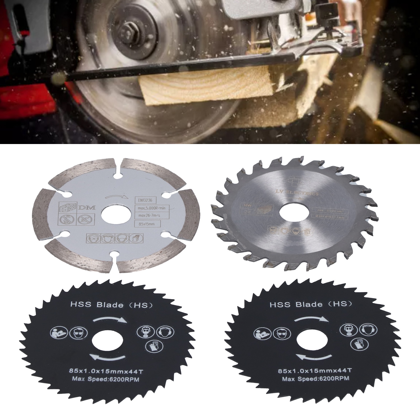 85-mm-sägeblatt, Set Mit 4 Mini-kreissägeblättern