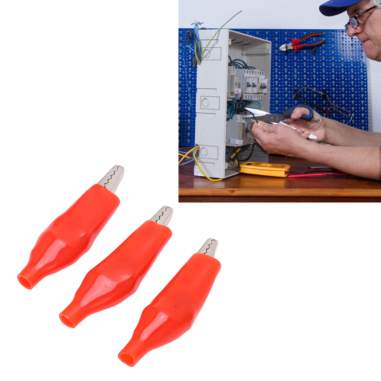 Großer Krokodilclip Mit Einzelgriff Und Metall- Und Kunststoffscheide Zum Testen Großer Clip Zum Laden Von Zubehör, 45 Mm 25.013 Wird In Packungen Mit 50 Stück Verkauft (rot).