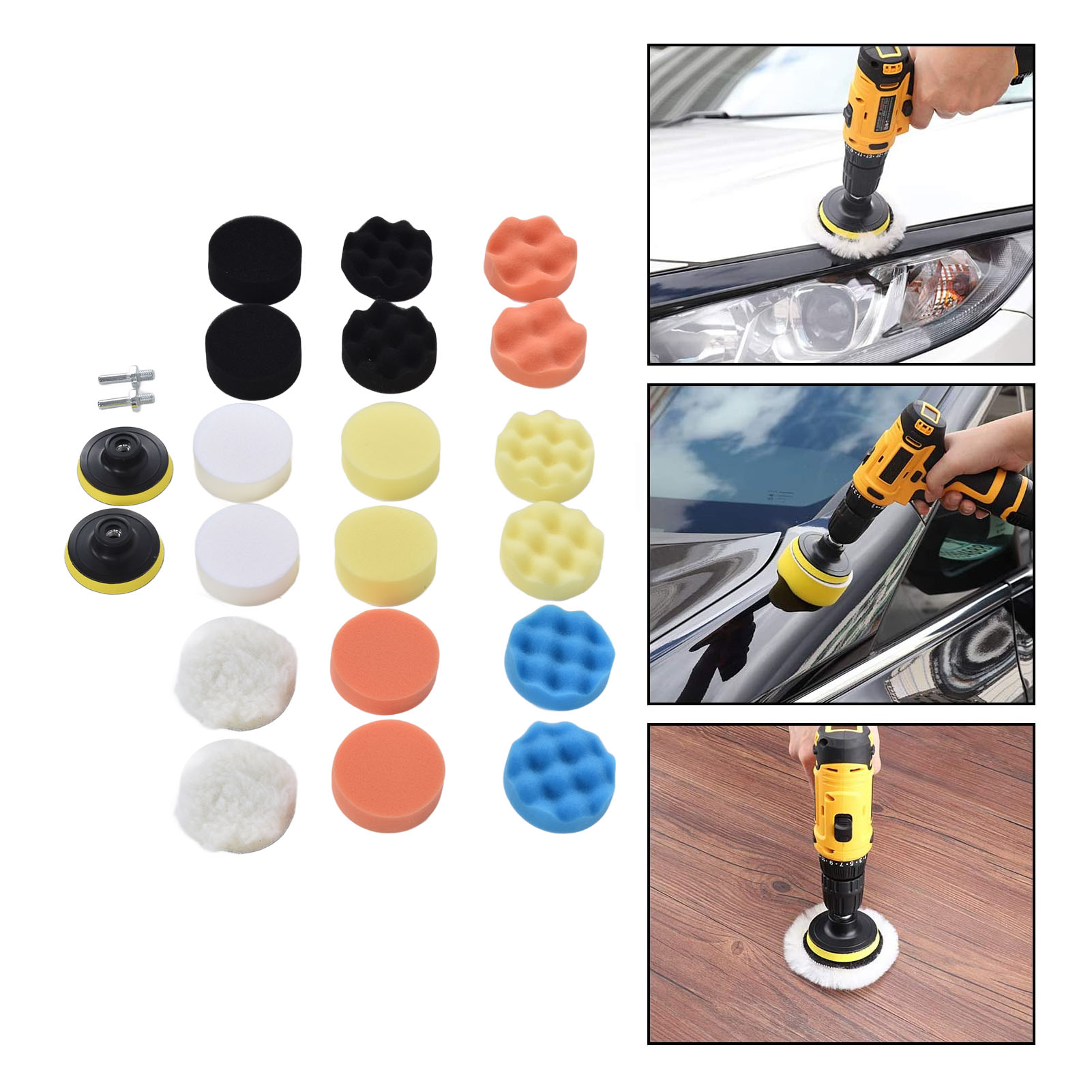 22-teiliges 3-zoll-polierpad-set Zum Polieren, Schleifen, Wachsen Und Versiegeln.