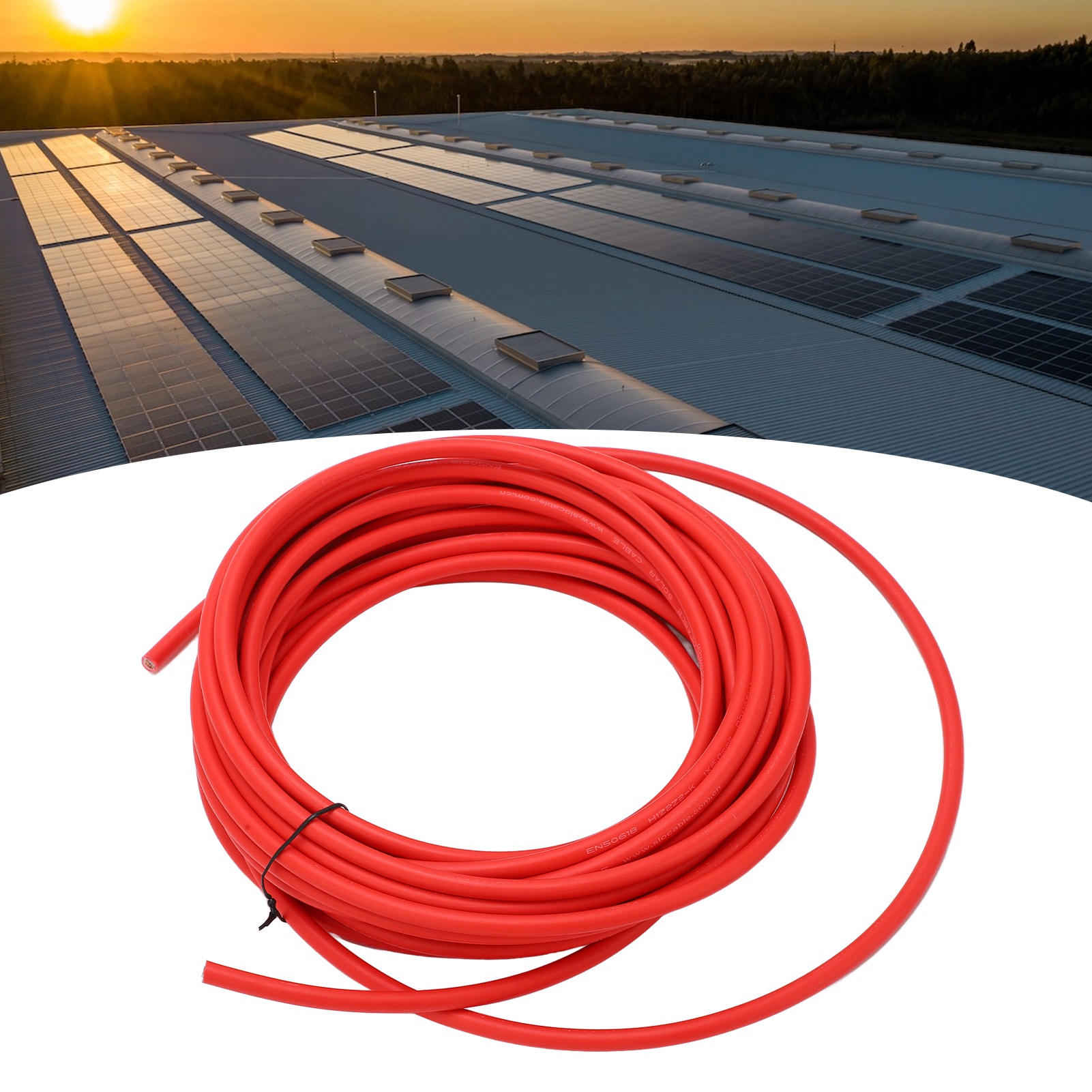 Rot Verzinntes Kupferdraht-solar-photovoltaikkabel, 6 Mm², 10 M