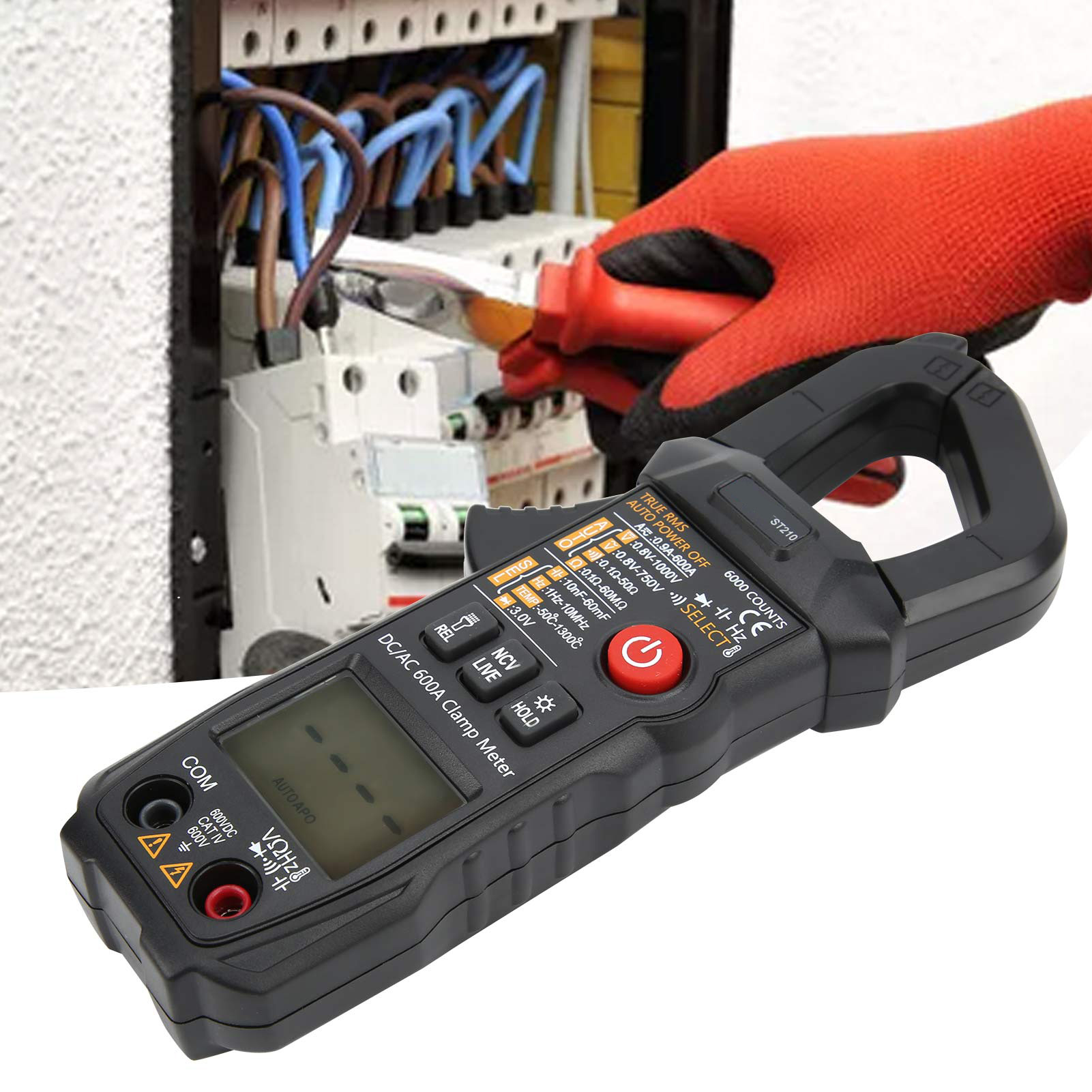 Aneng St210 Digitales Zangenmultimeter, Vollautomatisches Ac/dc-zangenmultimeter Mit Digitaler Anzeige, Hochpräzises Und Hitzebeständiges Elektrisches Messgerät