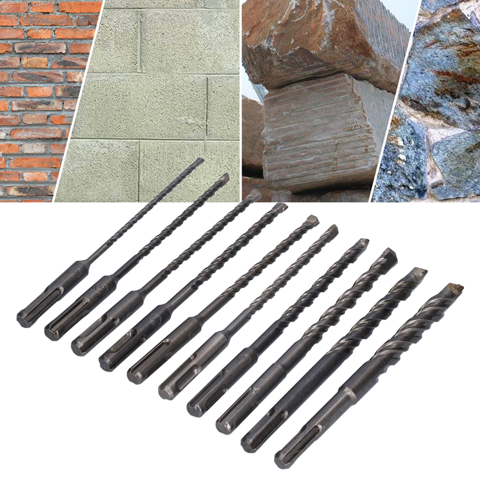 Set Mit 10 Sds-plus-schlagbohrern, 4 Bis 14 Mm Durchmesser Und 160 Mm Länge