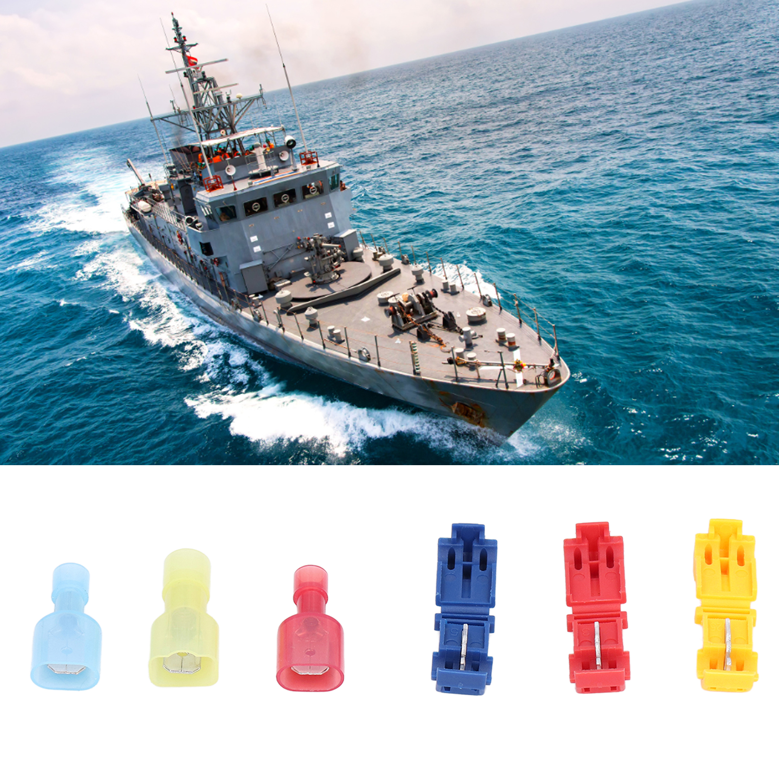 Set Mit 60 T-tap-drahtverbindern, Schnellanschluss-crimpklemmen, Mit Vollständig Isoliertem Nylon-gabelstecker.