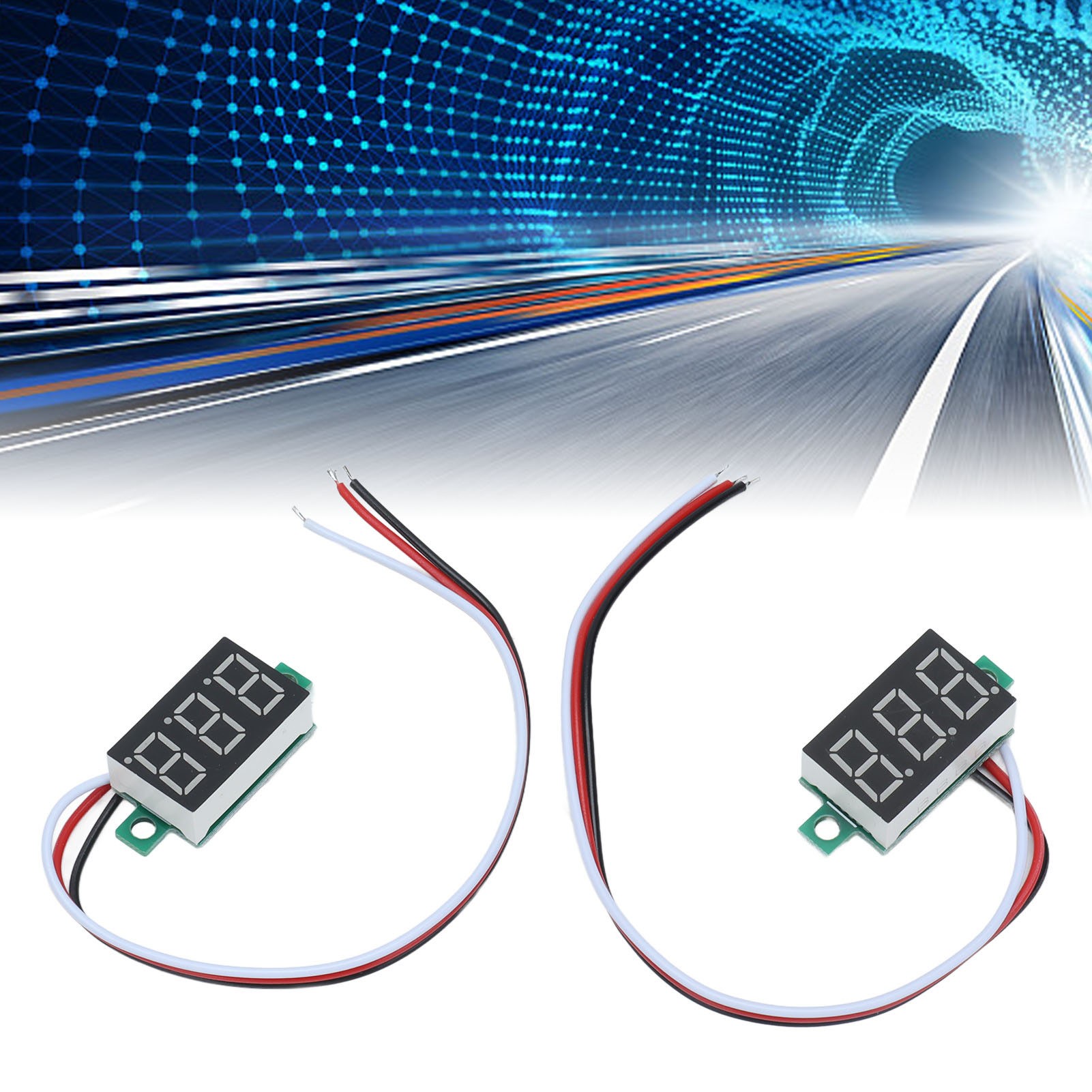 2 Digitale Dreileiter-gleichstromvoltmeter Mit 0,36"-led-anzeige, Gleichstrom 0,00 V-30,0 V, Blaues Licht.