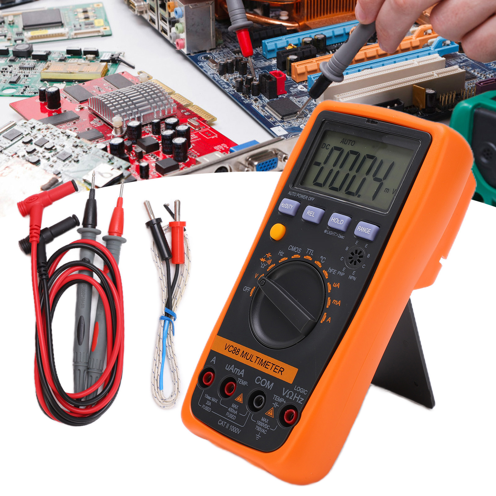 Vc88 1000v/20a Digitalmultimeter Für Logikpegelprüfung, Reparatur Digitaler Schaltungen, Entwicklung Integrierter Schaltungen Und Automatische Bereichswahl.