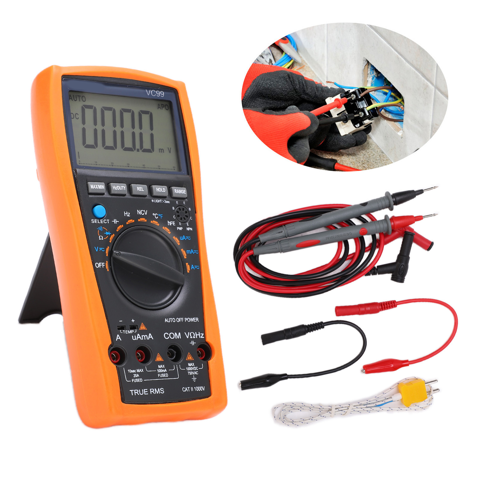 Vc99 6000 Ncv True Rms Multifunktions-digitalmultimeter Mit Zähl- Und Effektivwertmessung (true Rms).