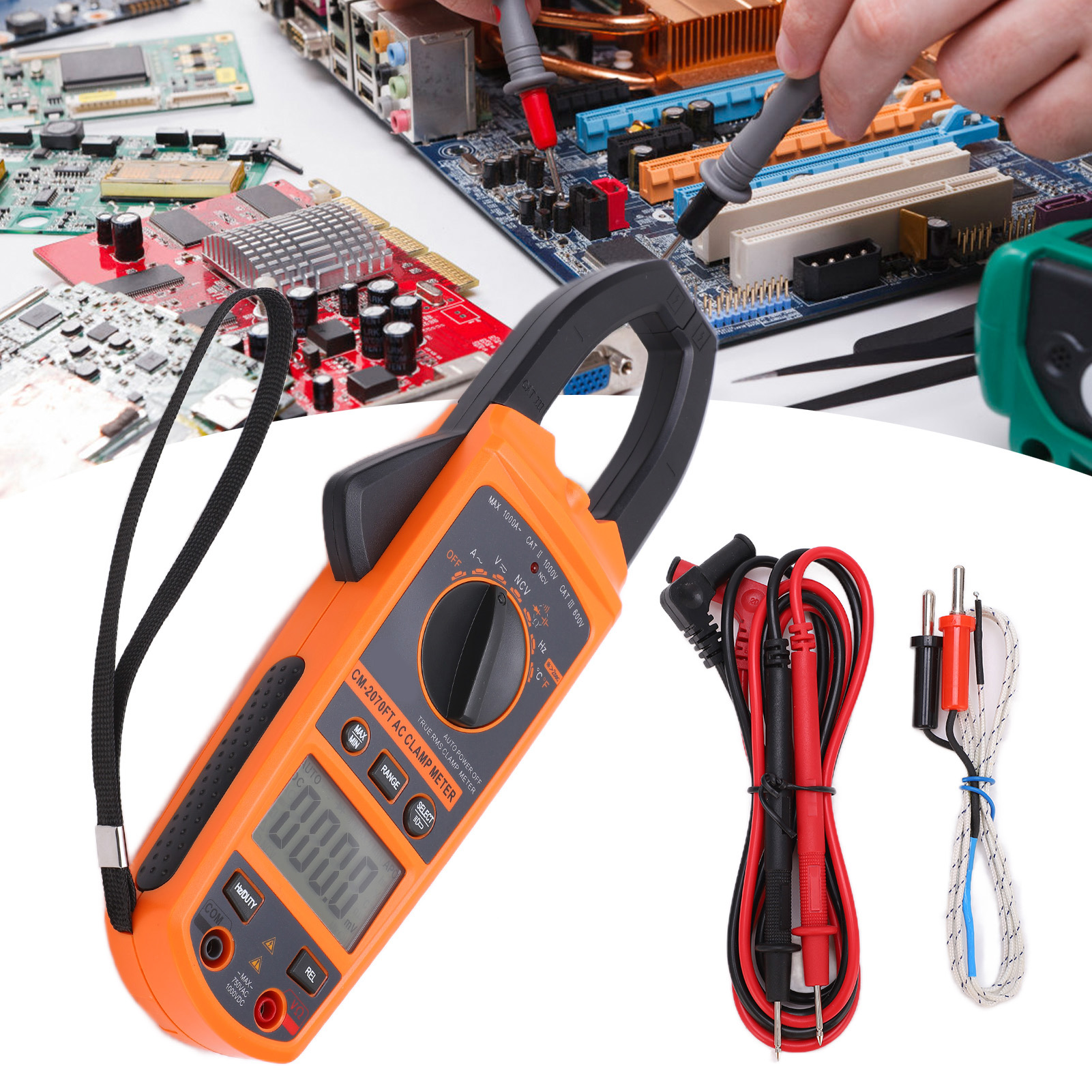 Cm-2070ft Ncv True Rms 1000 A Digitales Zangenmultimeter Multifunktionales Digitales Wechselstromamperemeter