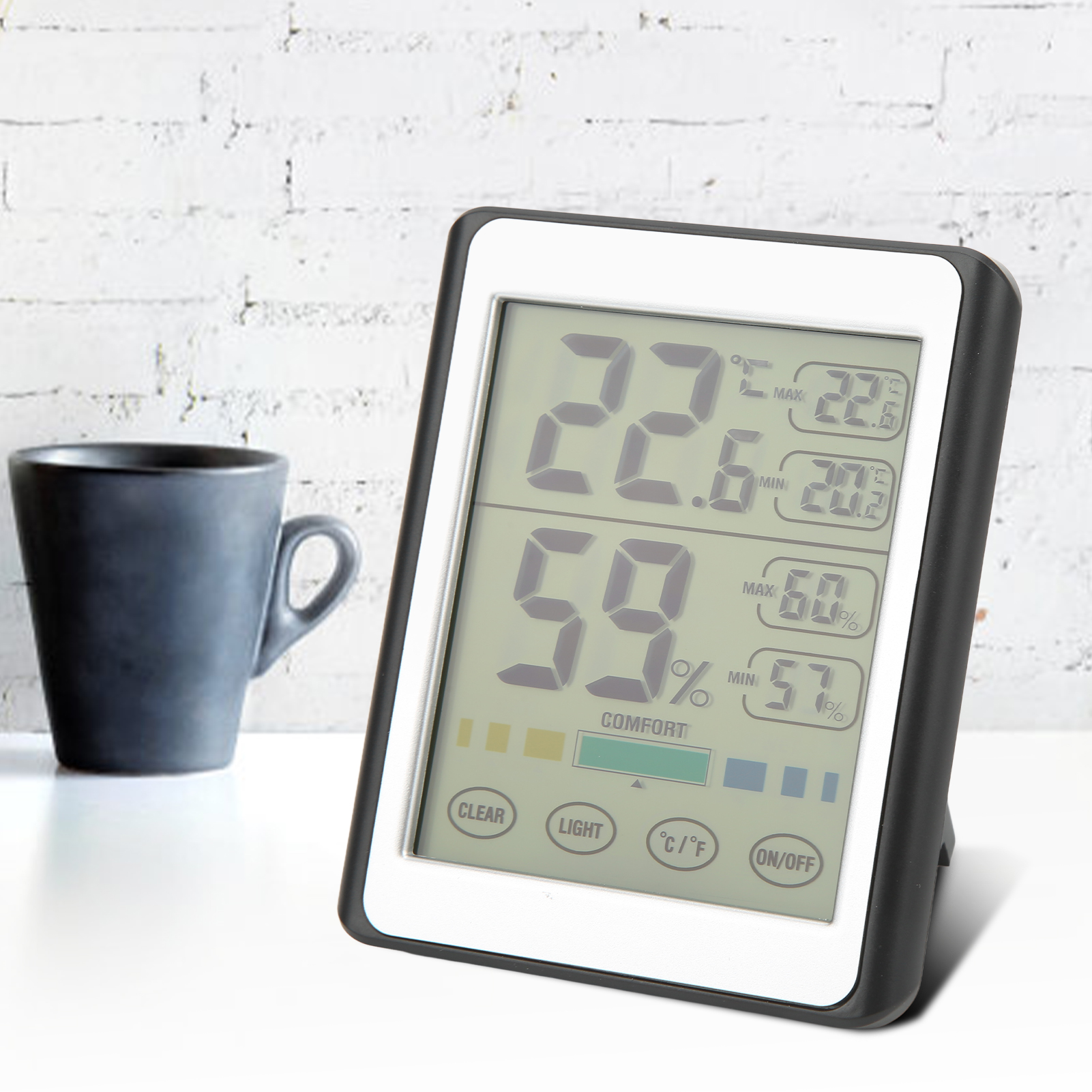 Neues Digitales Elektronisches Touchscreen-thermometer Und Hygrometer Ch-914, Hochpräzises Beleuchtetes Thermometer Für Den Innenbereich.