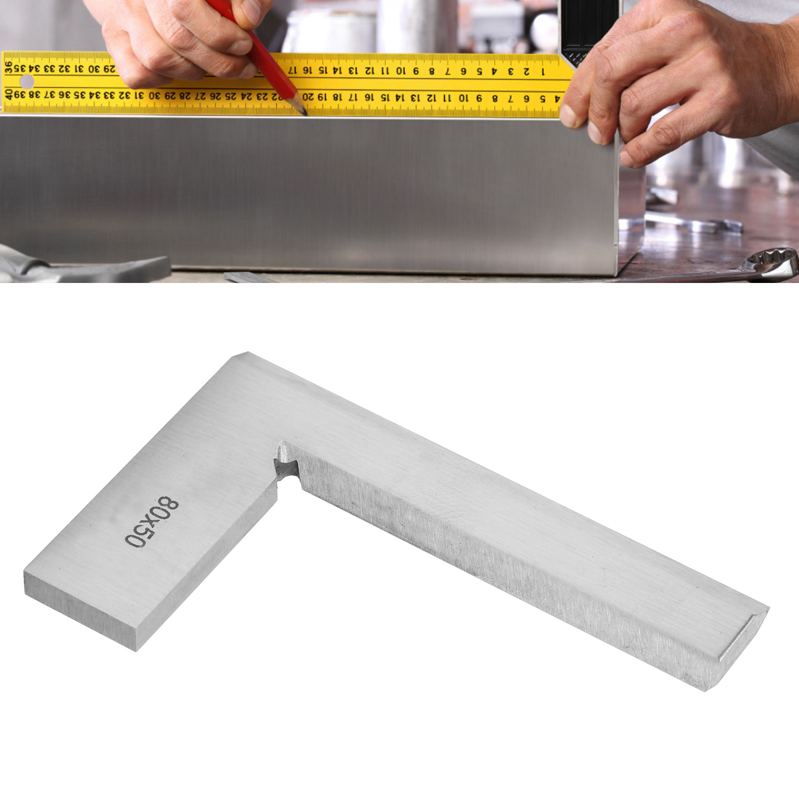 Präzisionswinkelmesser Mit Geradem Messer 80 X 50 Mm, 90°-winkel, Messwerkzeug Für Ingenieure, Winkelmesser Mit Messer