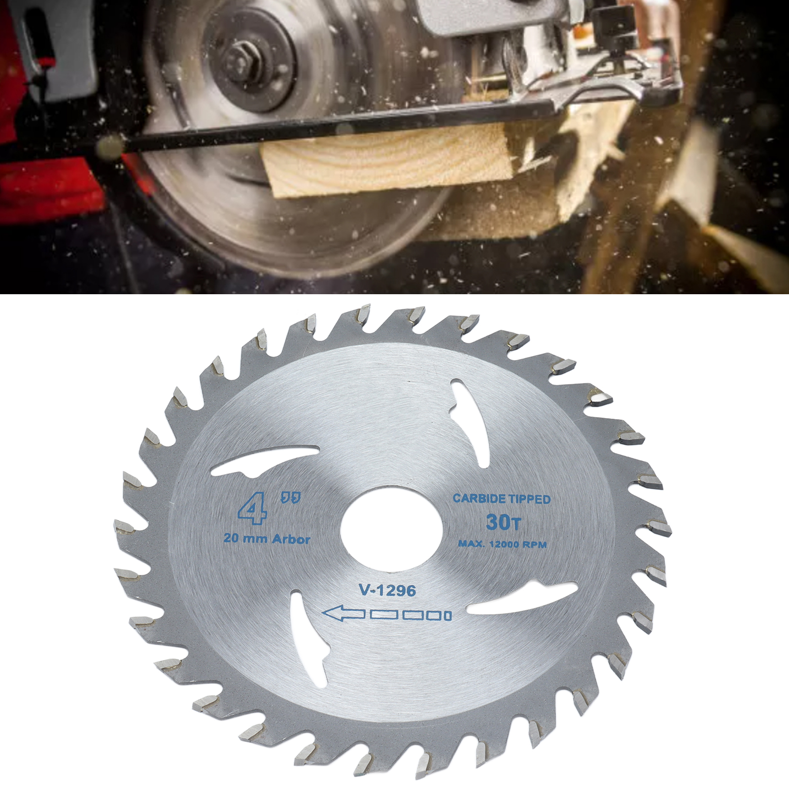 4-zoll-kreissägeblatt Mit Hartmetall-trennscheibe, Geeignet Für Holzbearbeitung, 30t 20mm Blatt.