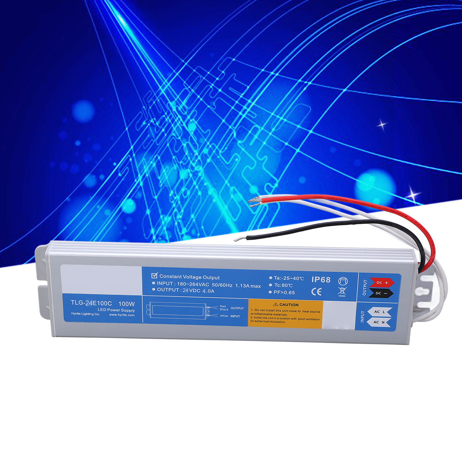 Wasserdichtes 100-w-led-netzteil Externer Netzeingang: 180–264 V Ac Ausgang: 24 V Dc (konstante Spannung)