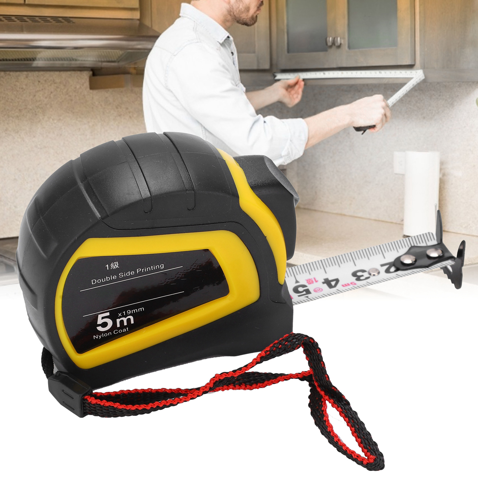 Luban Doppelseitenlineal 5 M X 19 Mm, Hochpräzises Feng-shui-lineal, Dinglan-lineal, Messwerkzeug Für Die Herstellung Von Holzkisten, 5 M Stahlmaßband